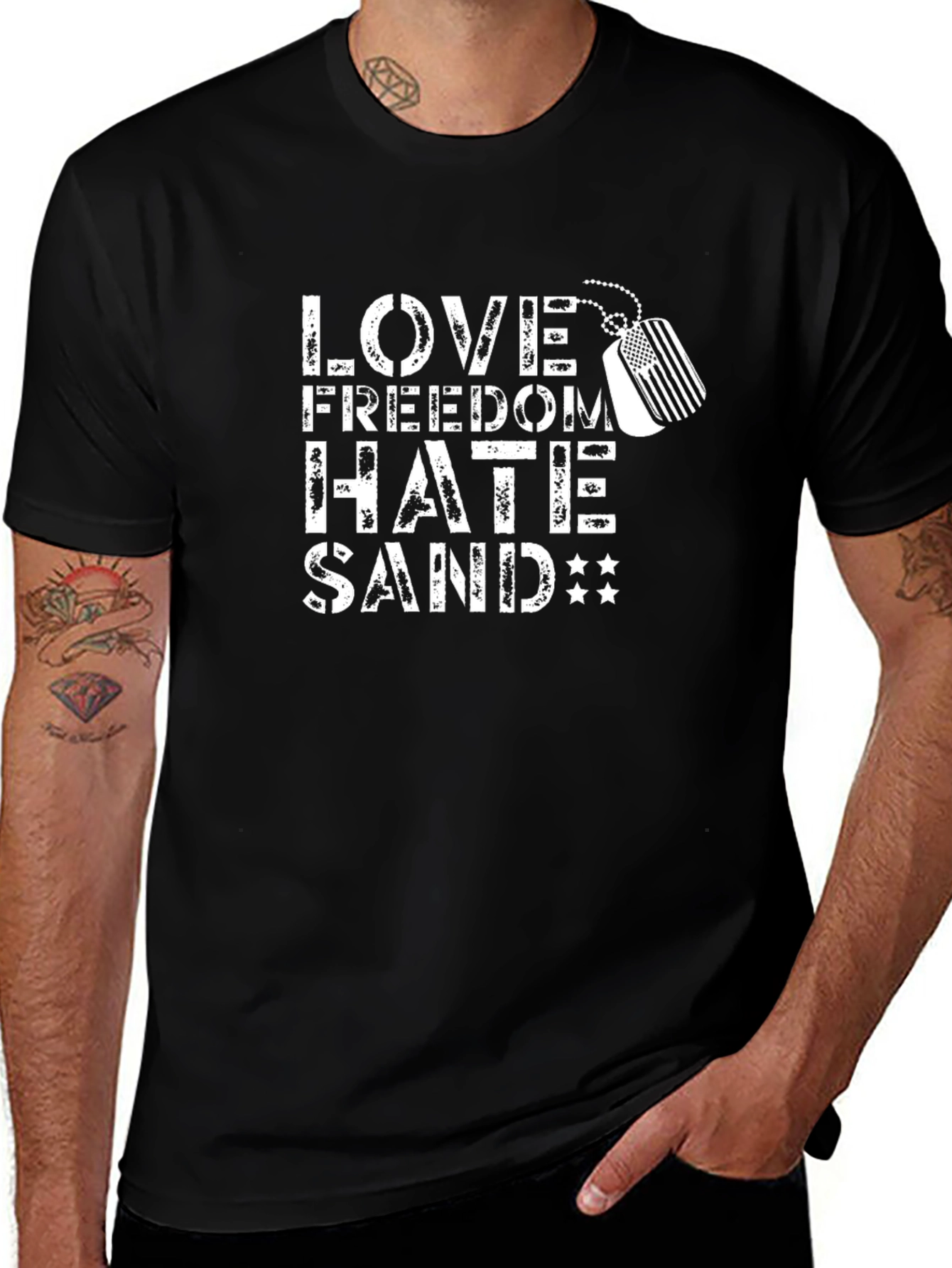 Love Freedom Hate Sand Tee - Patriotic Military T-Shirt