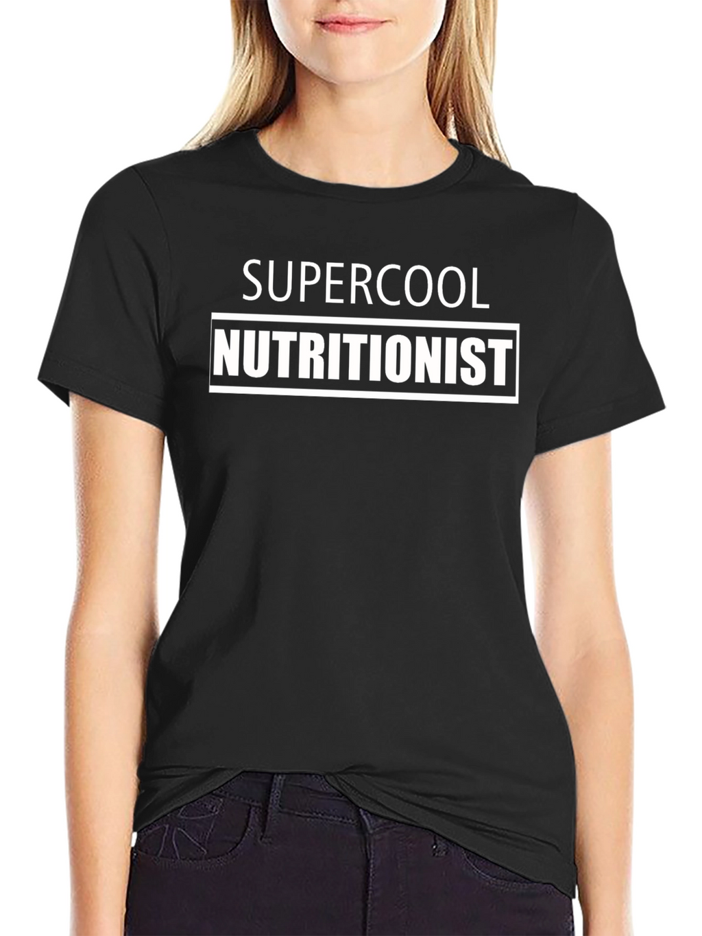 Supercool Nutritionist T-Shirt - Black Crew Neck Tee