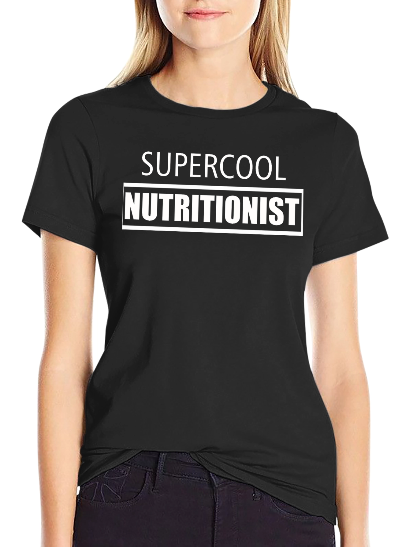 Supercool Nutritionist T-Shirt - Black Crew Neck Tee