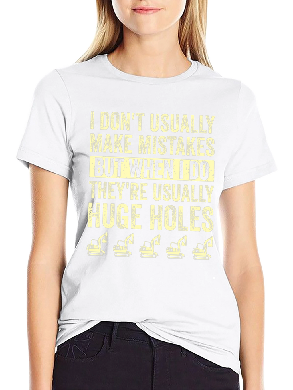 Funny Huge Holes Excavator Graphic T-Shirt
