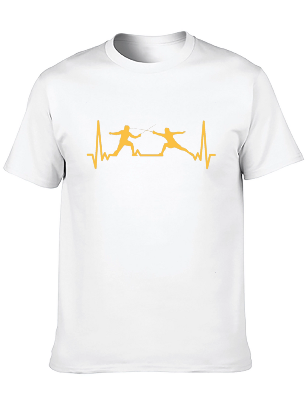 Fencing Heartbeat Graphic T-Shirt - Black