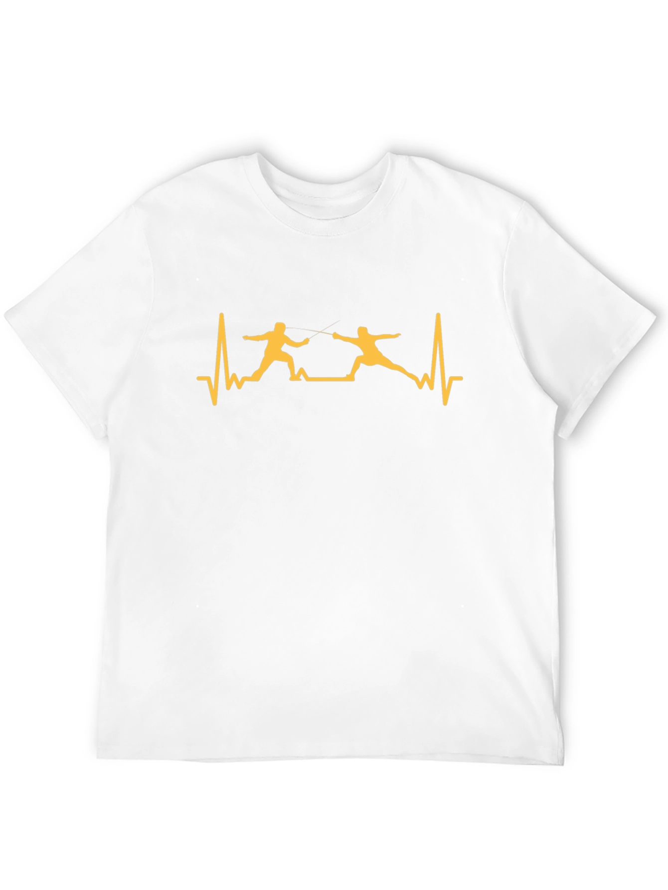 Fencing Heartbeat Graphic T-Shirt - Black