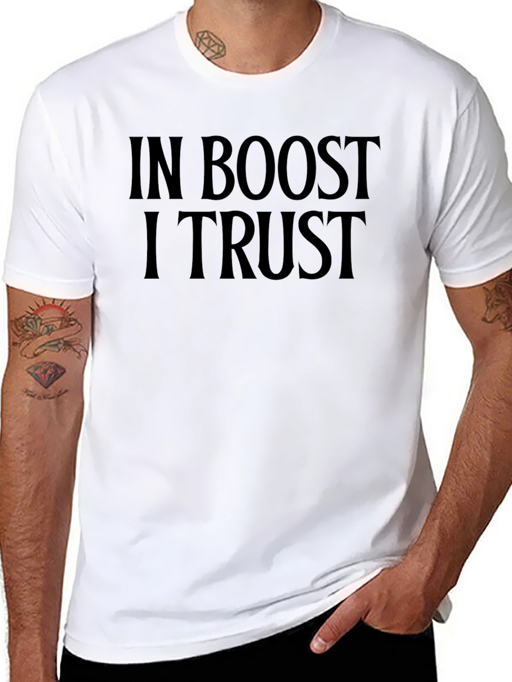 In Boost I Trust Black Graphic Tee