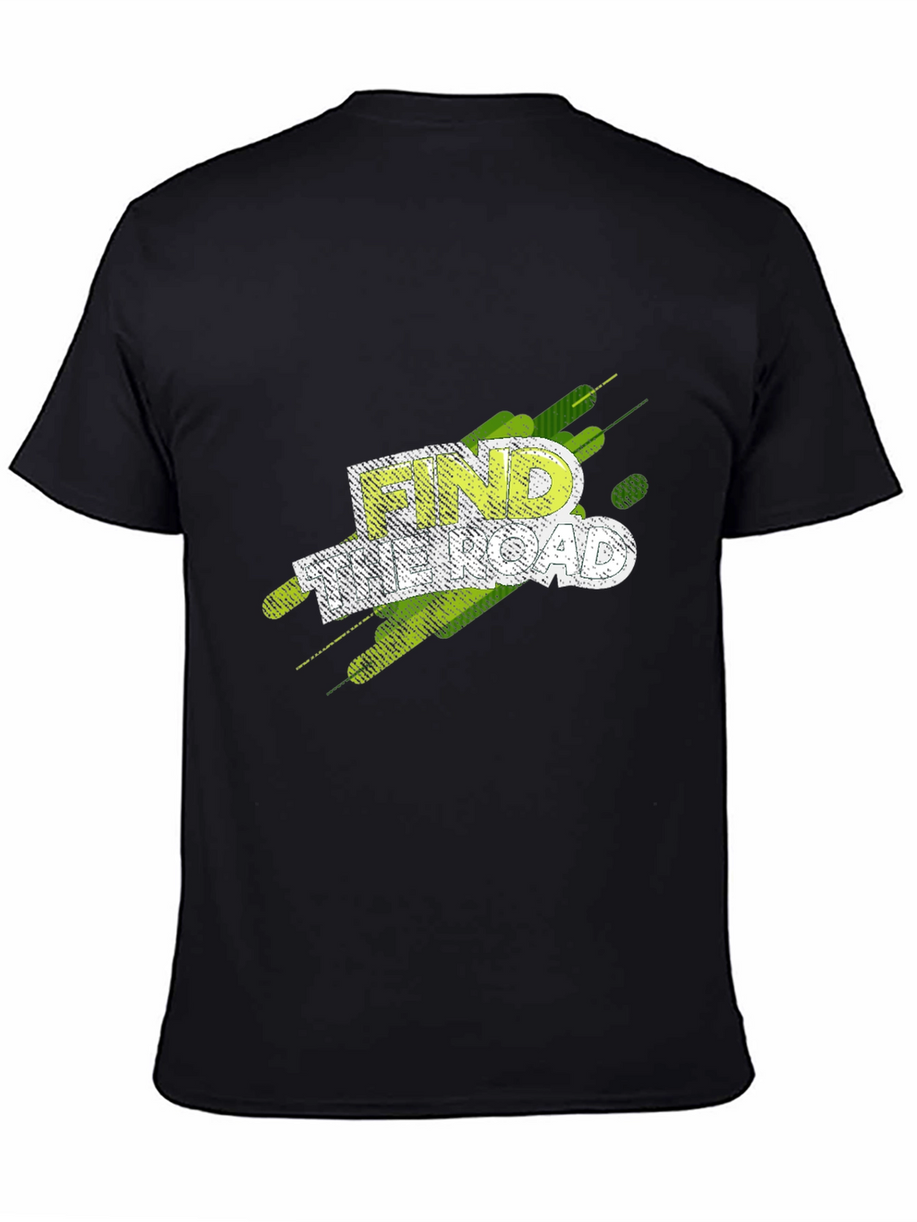 Find Your Road Graphic T-Shirt - Black Casual Tee