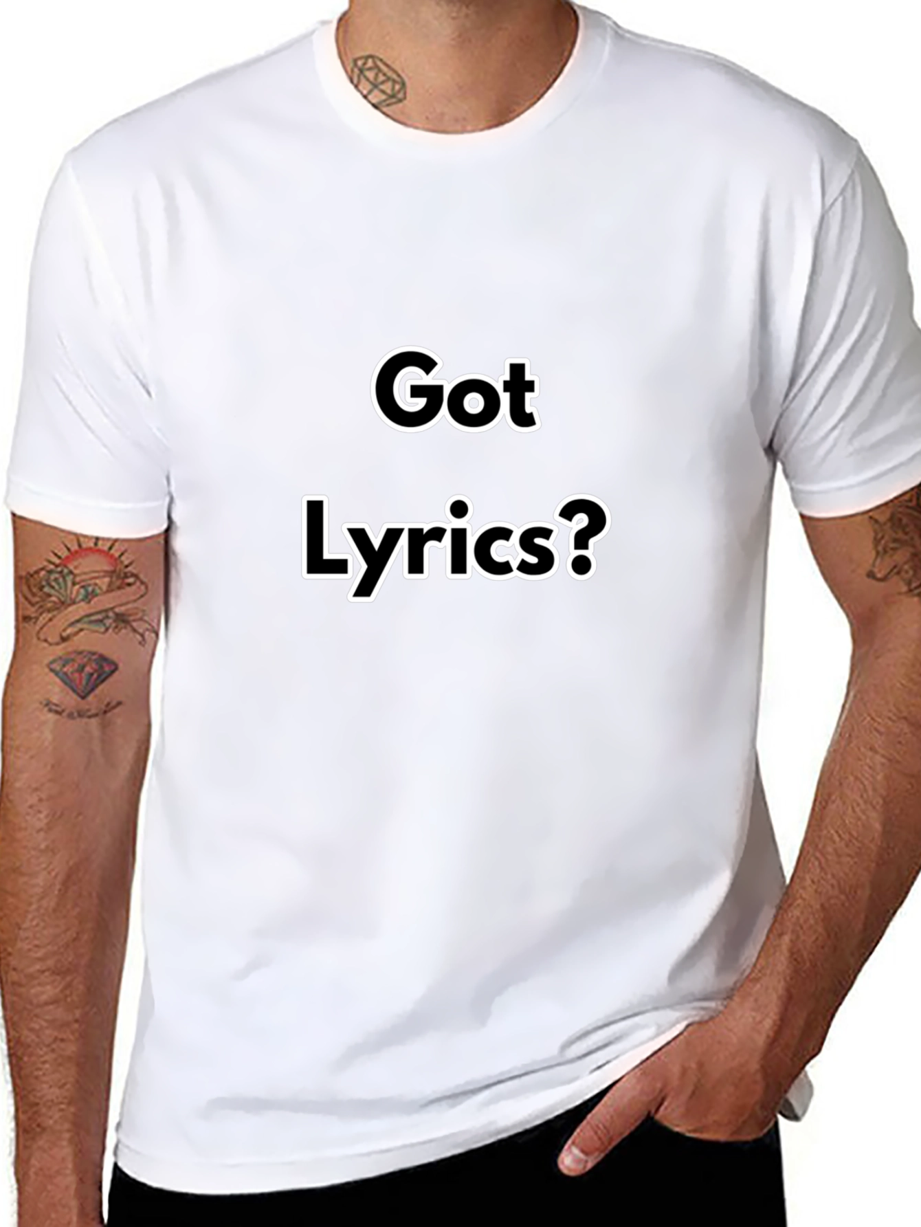 Got Lyrics? Black Cotton Graphic T-Shirt