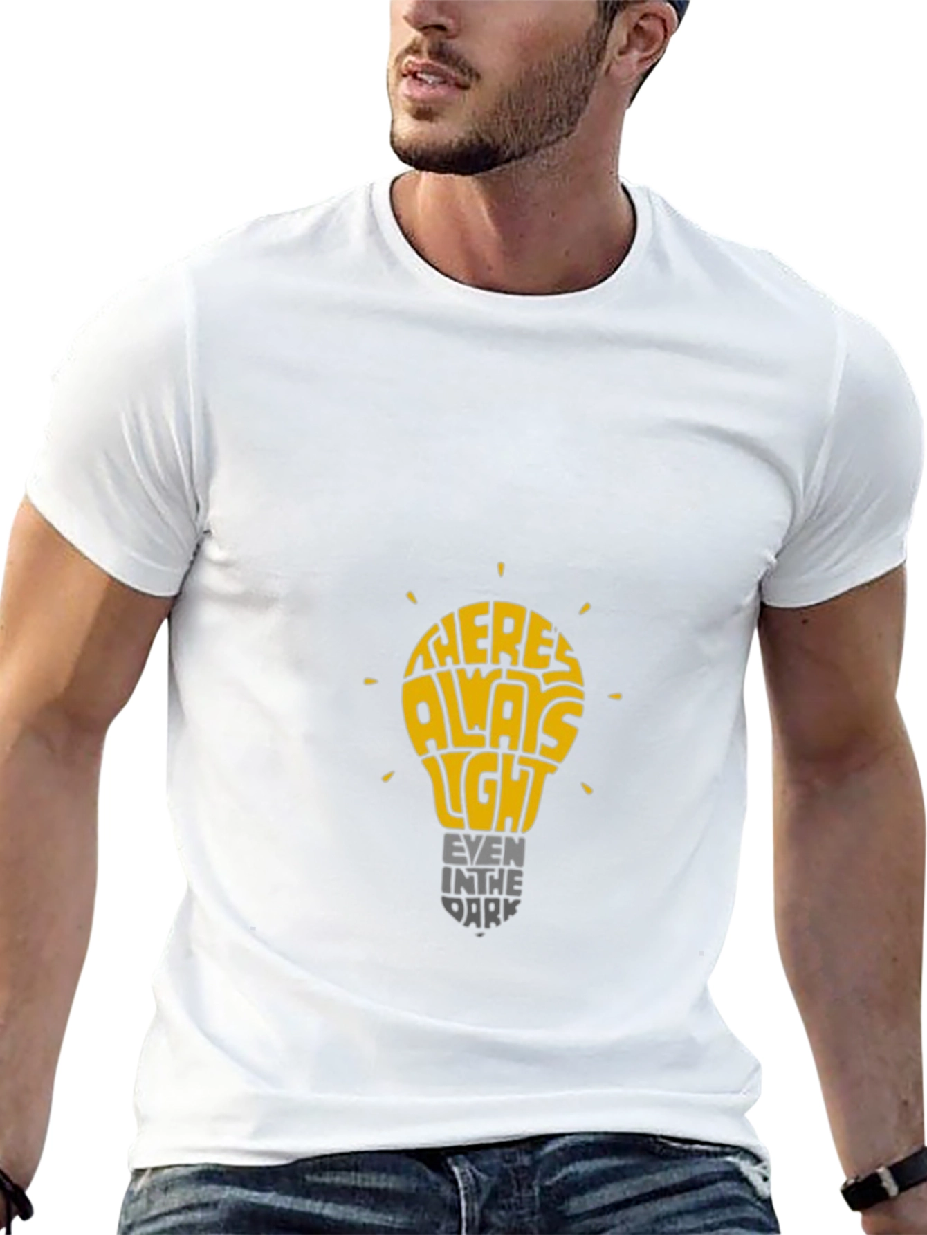 Inspirational Lightbulb Graphic T-Shirt - Always Light