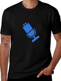 Blue Microphone Graphic Black T-Shirt