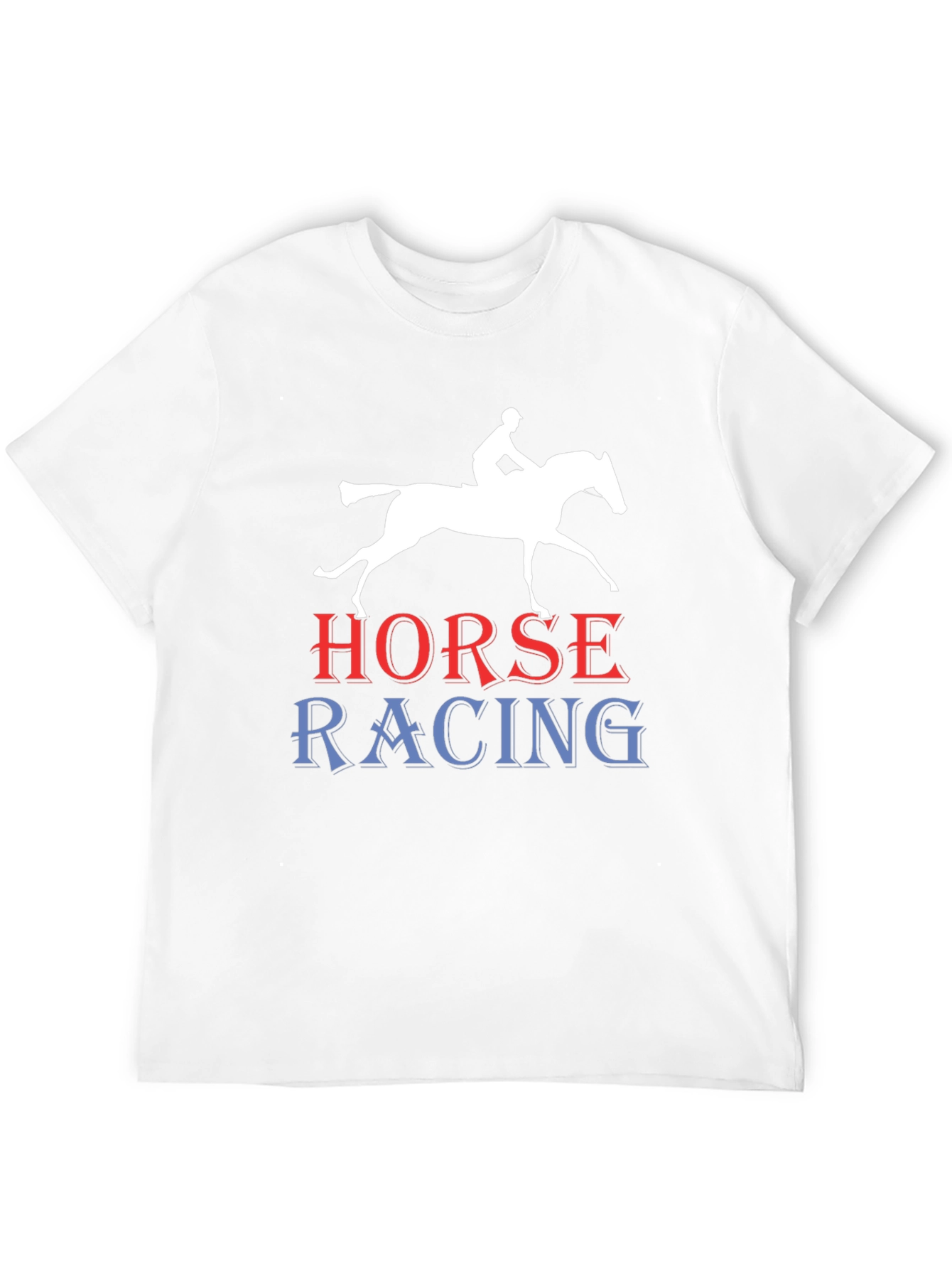 Horse Racing Graphic Tee - Black Cotton T-Shirt