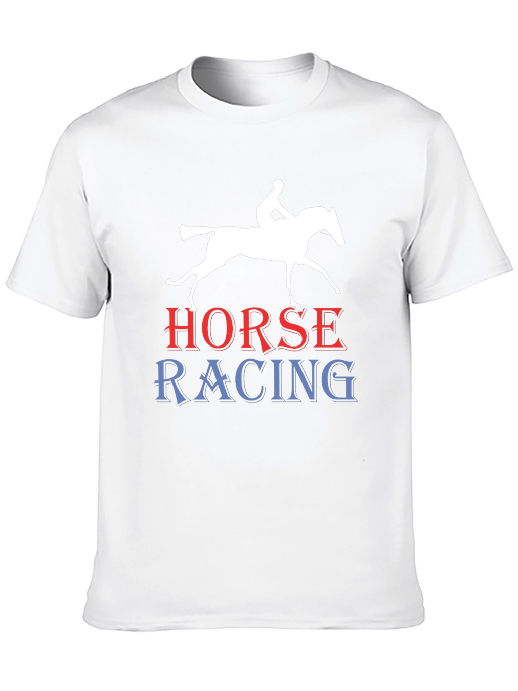 Horse Racing Graphic Tee - Black Cotton T-Shirt