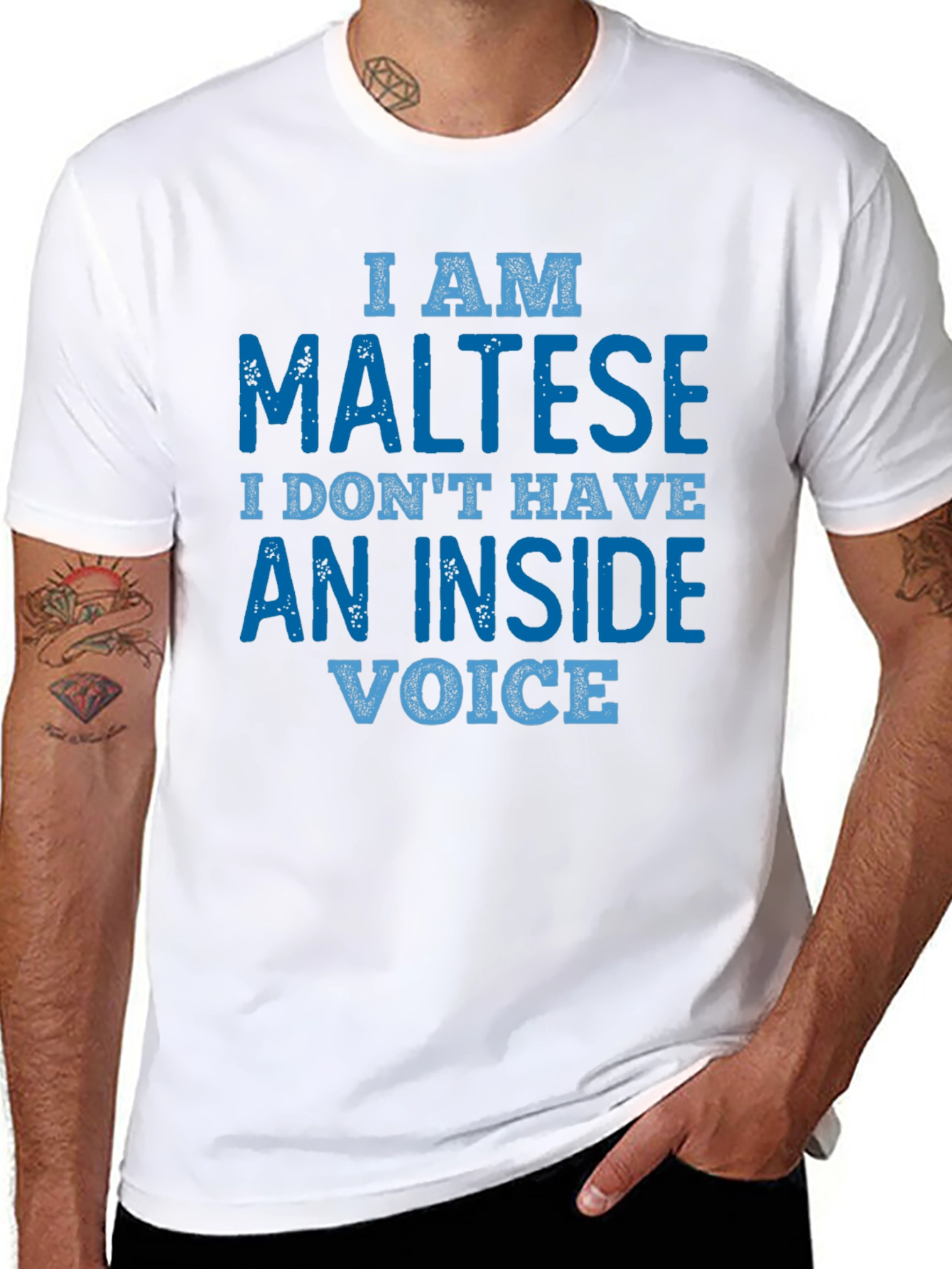 I am Maltese T-Shirt: Inside Voice Funny Tee