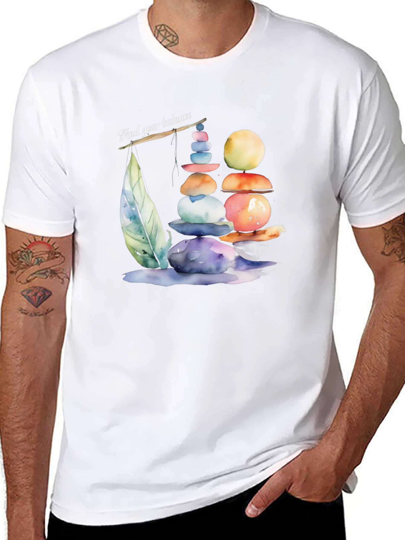 Balance Stone Graphic Tee - Find Your Zen