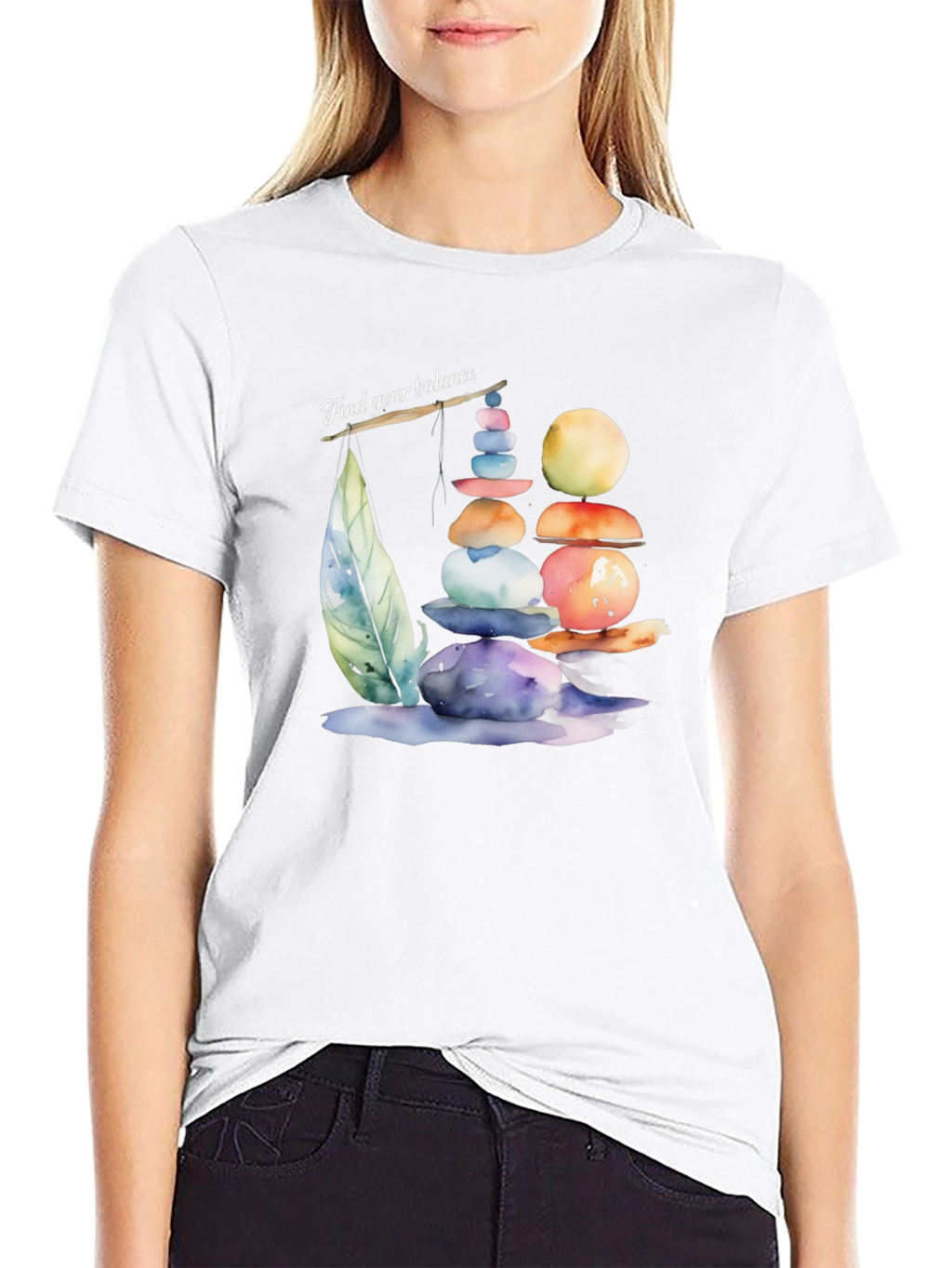 Balance Stone Graphic Tee - Find Your Zen