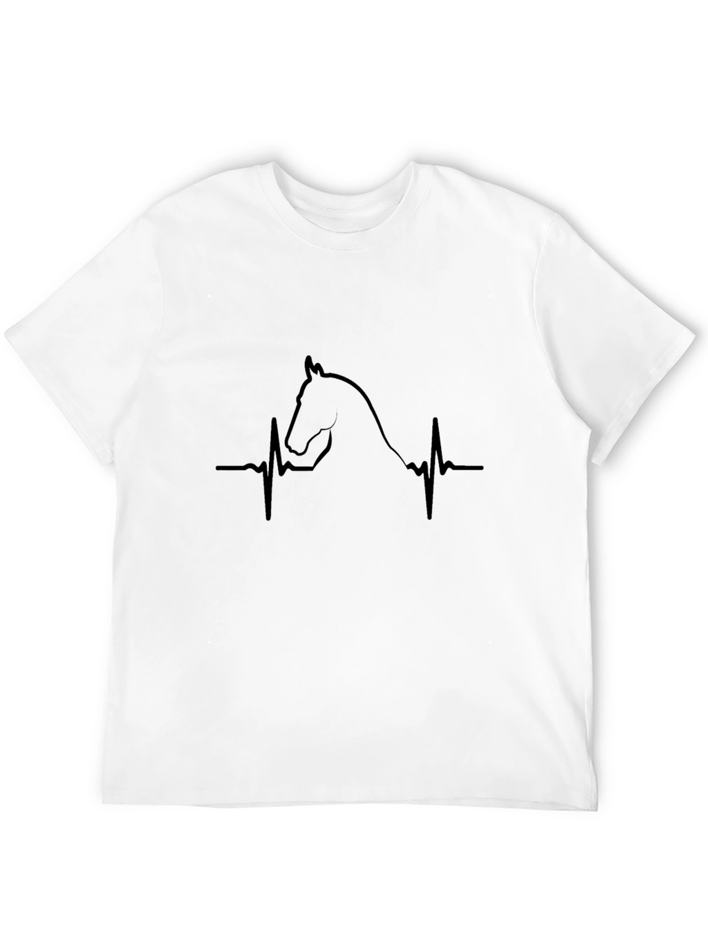 Horse Heartbeat Graphic Tee - Black Cotton T-Shirt