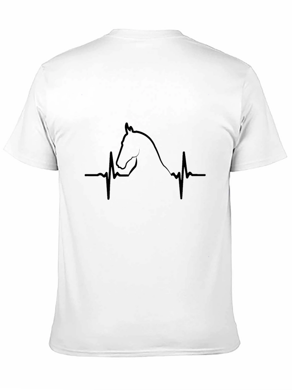 Horse Heartbeat Graphic Tee - Black Cotton T-Shirt