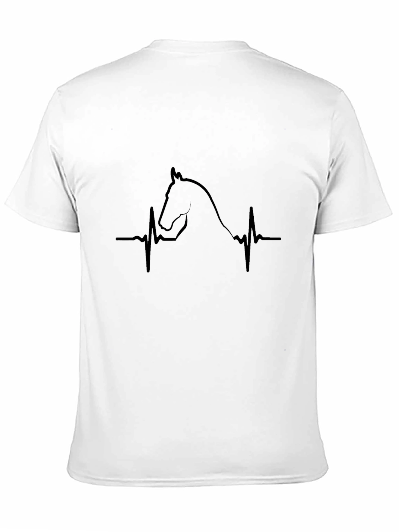 Horse Heartbeat Graphic Tee - Black Cotton T-Shirt