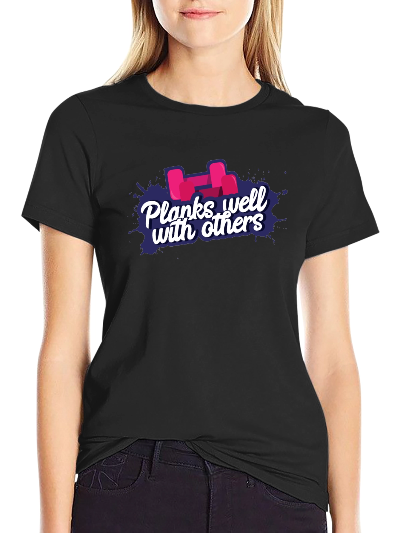 Planks Well with Others Black T-Shirt