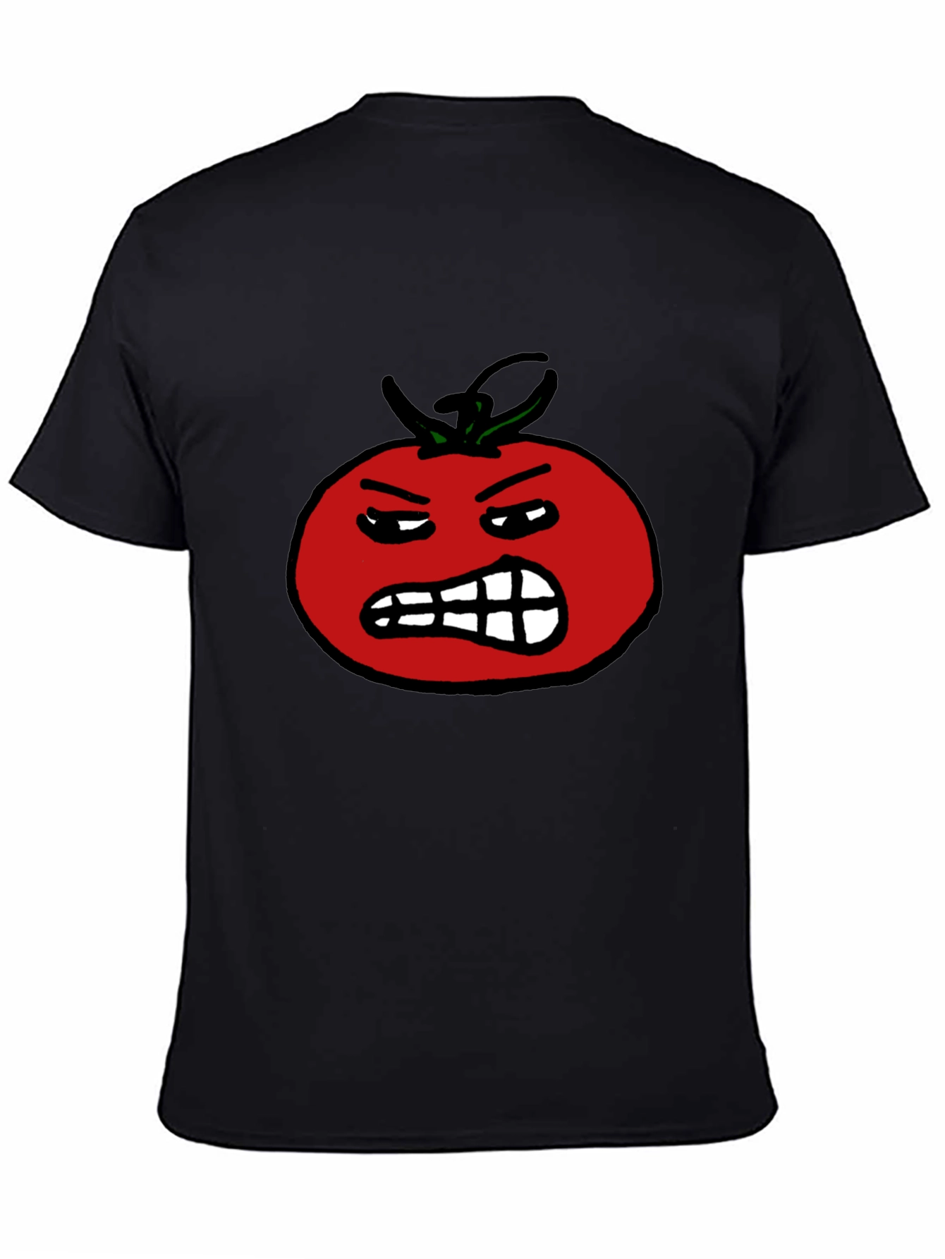Angry Tomato Graphic Tee - Bold & Funny Black T-Shirt