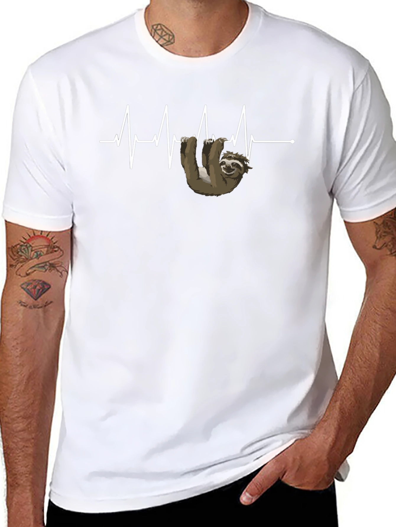 Sloth Heartbeat T-Shirt - Funny Graphic Tee