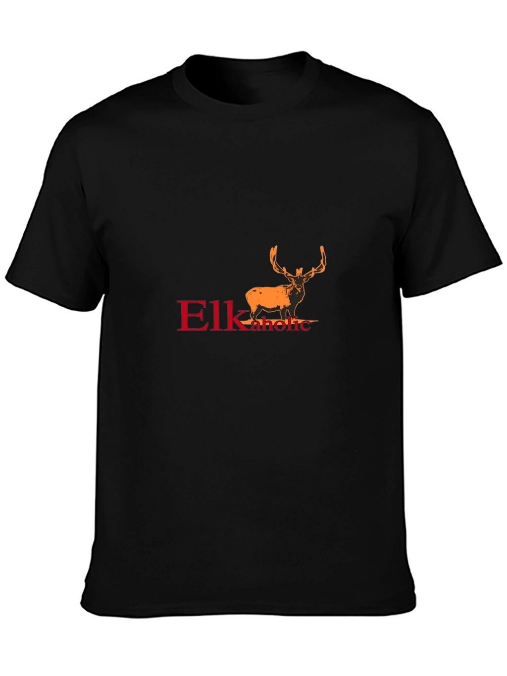 Elkaholic Black T-Shirt - Unique Elk Design