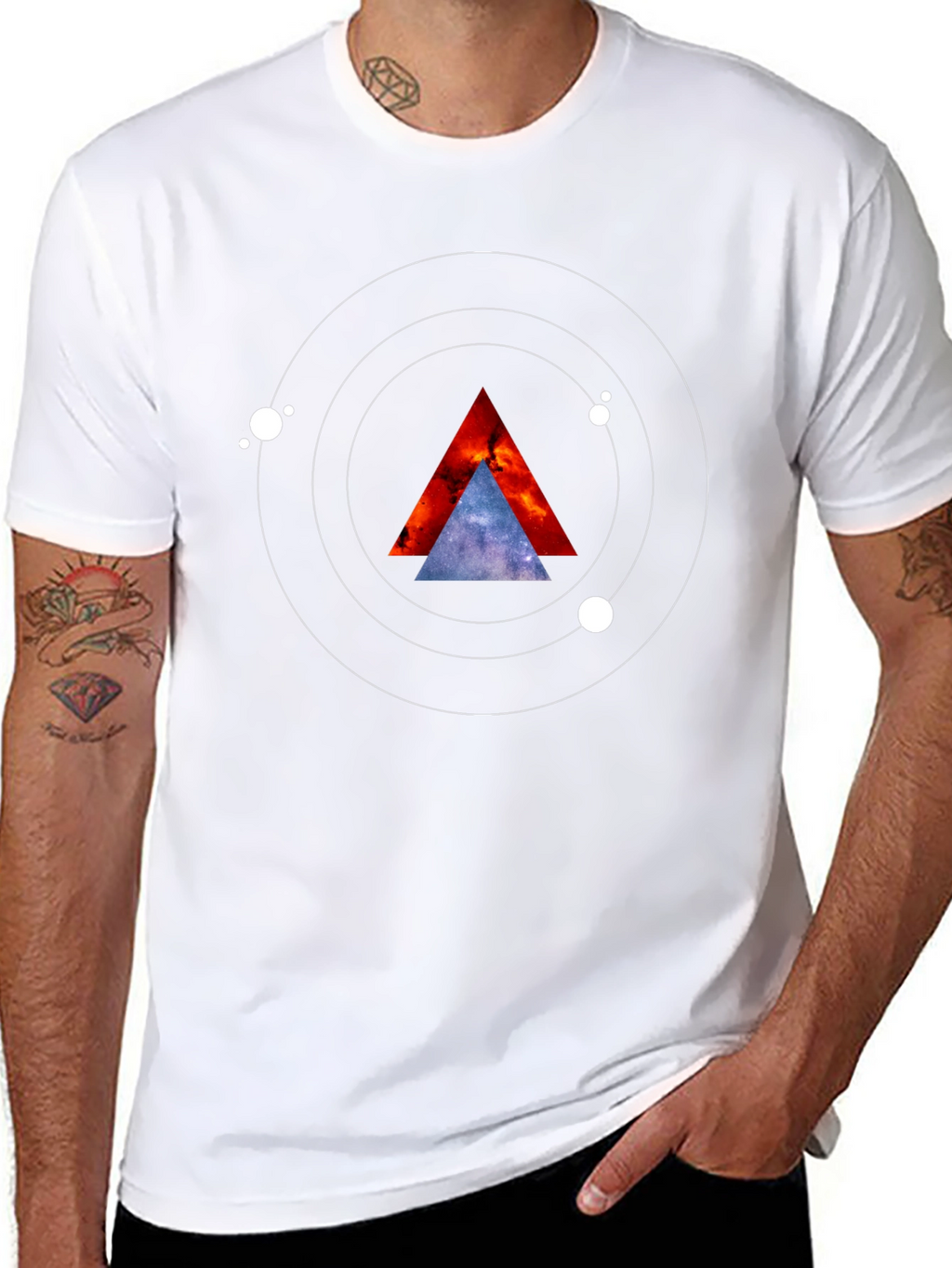 Cosmic Triangle Graphic Tee - Black