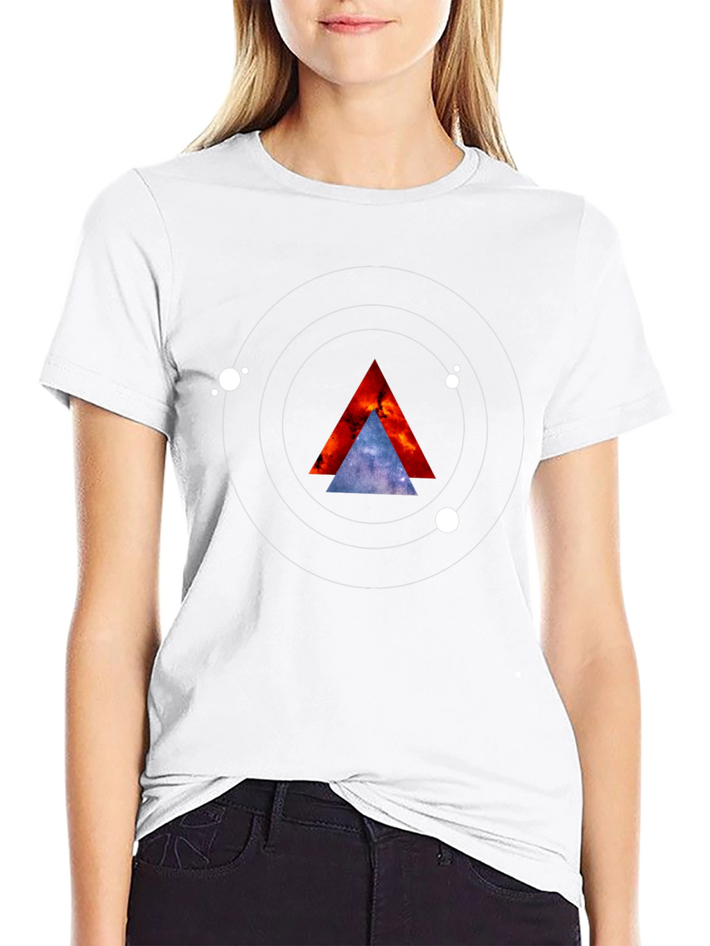 Cosmic Triangle Graphic Tee - Black
