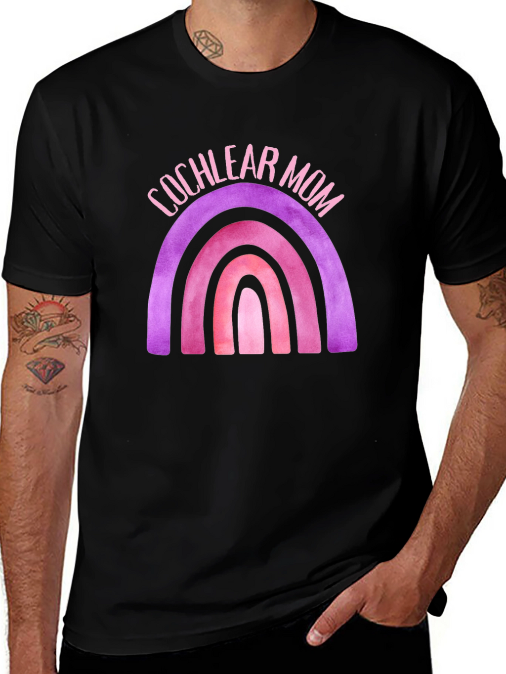 Cochlear Mom Rainbow Graphic Tee