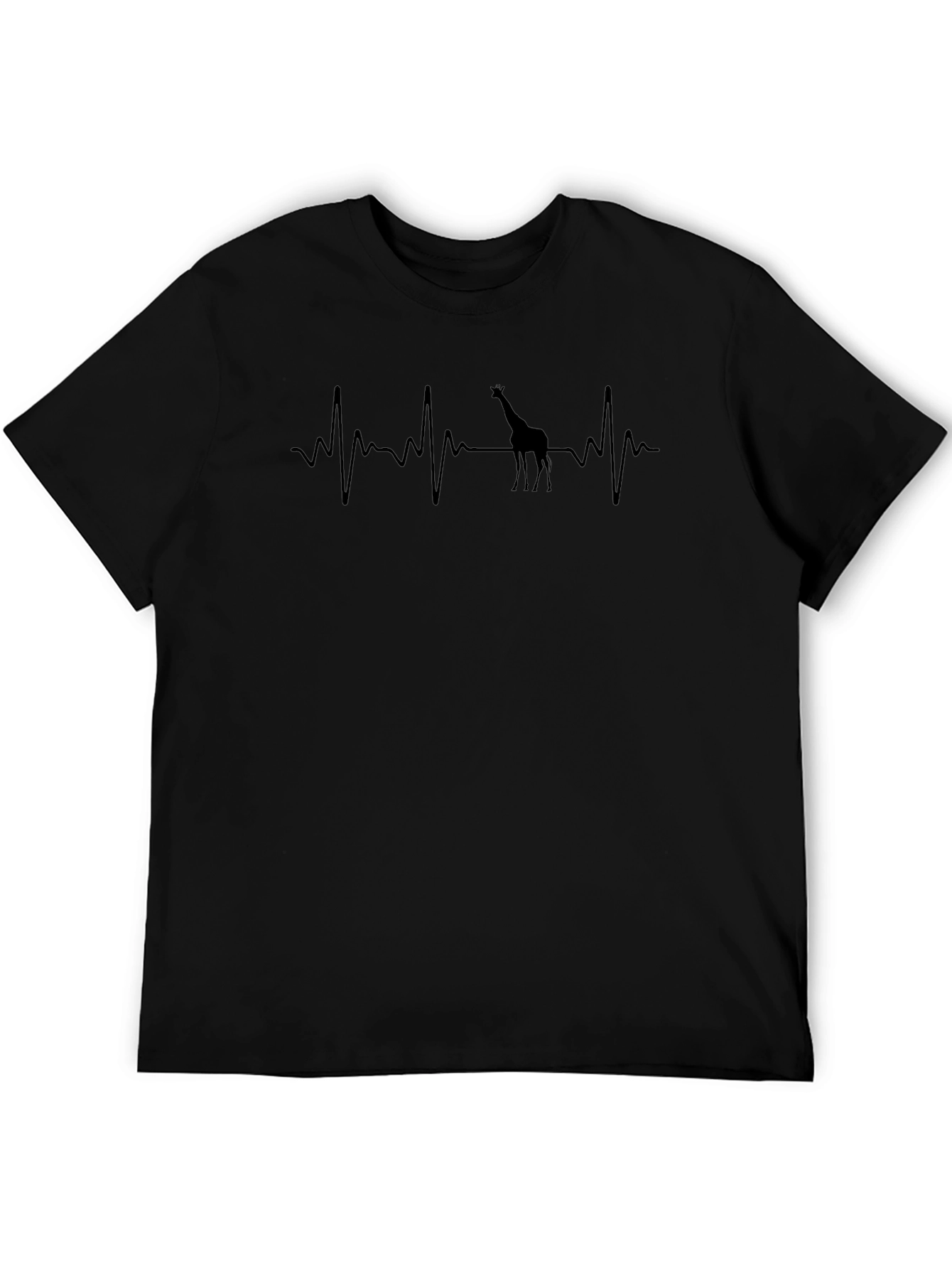 Giraffe Heartbeat Graphic Tee - Black