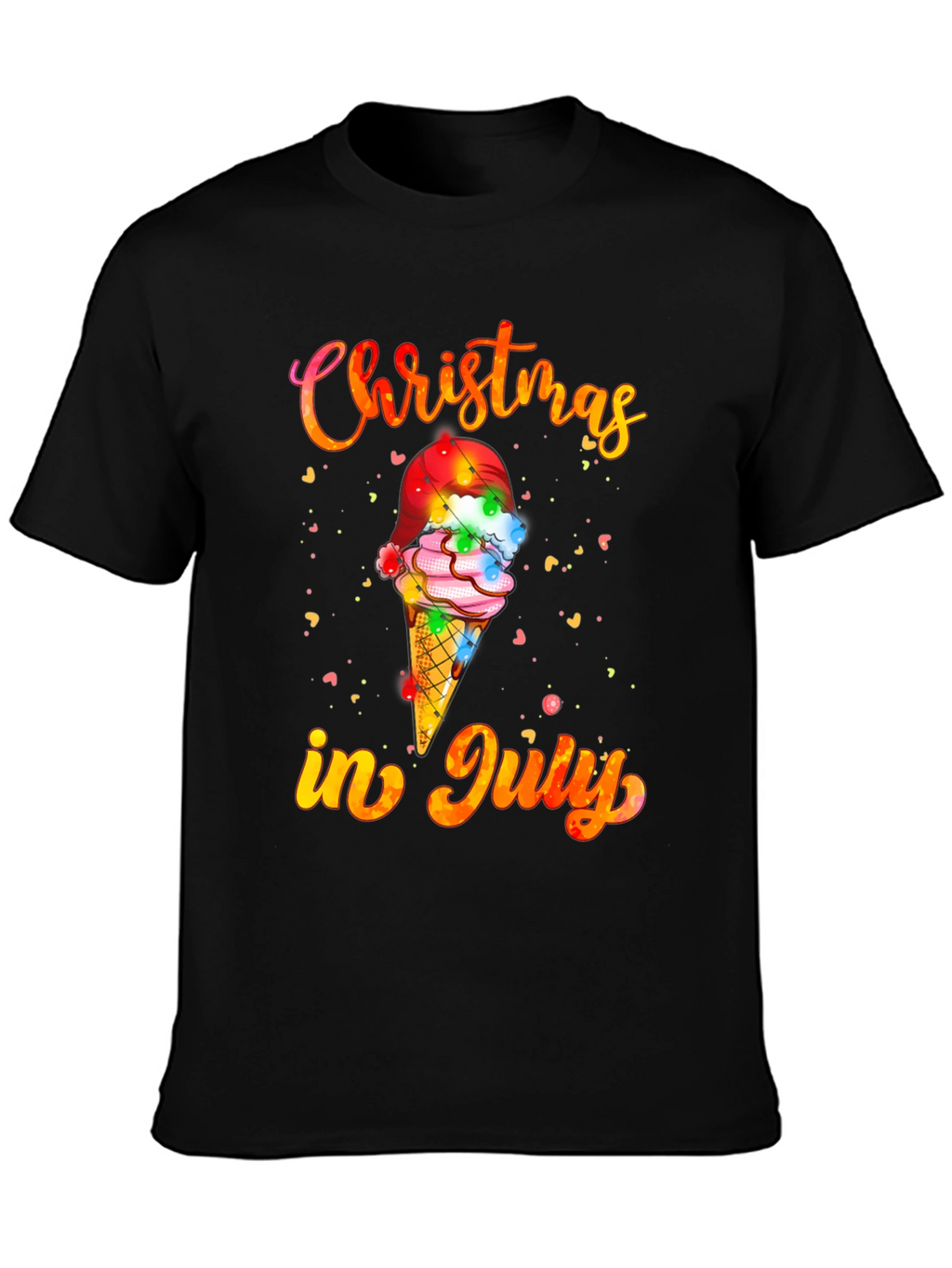Christmas in July T-Shirt Ice Cream Santa Hat