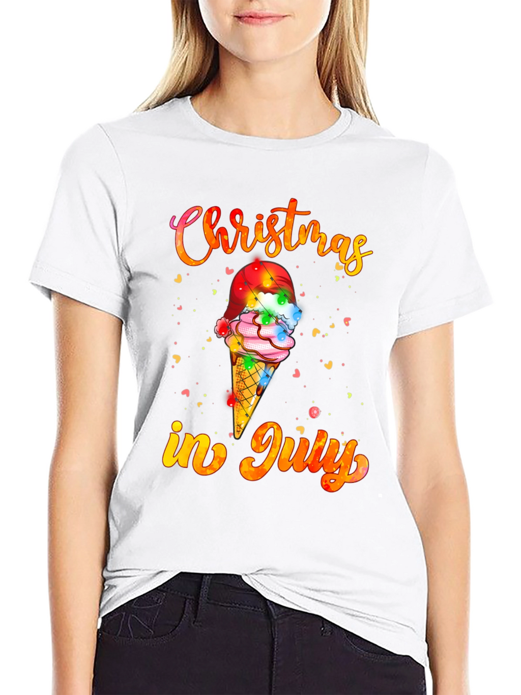 Christmas in July T-Shirt Ice Cream Santa Hat