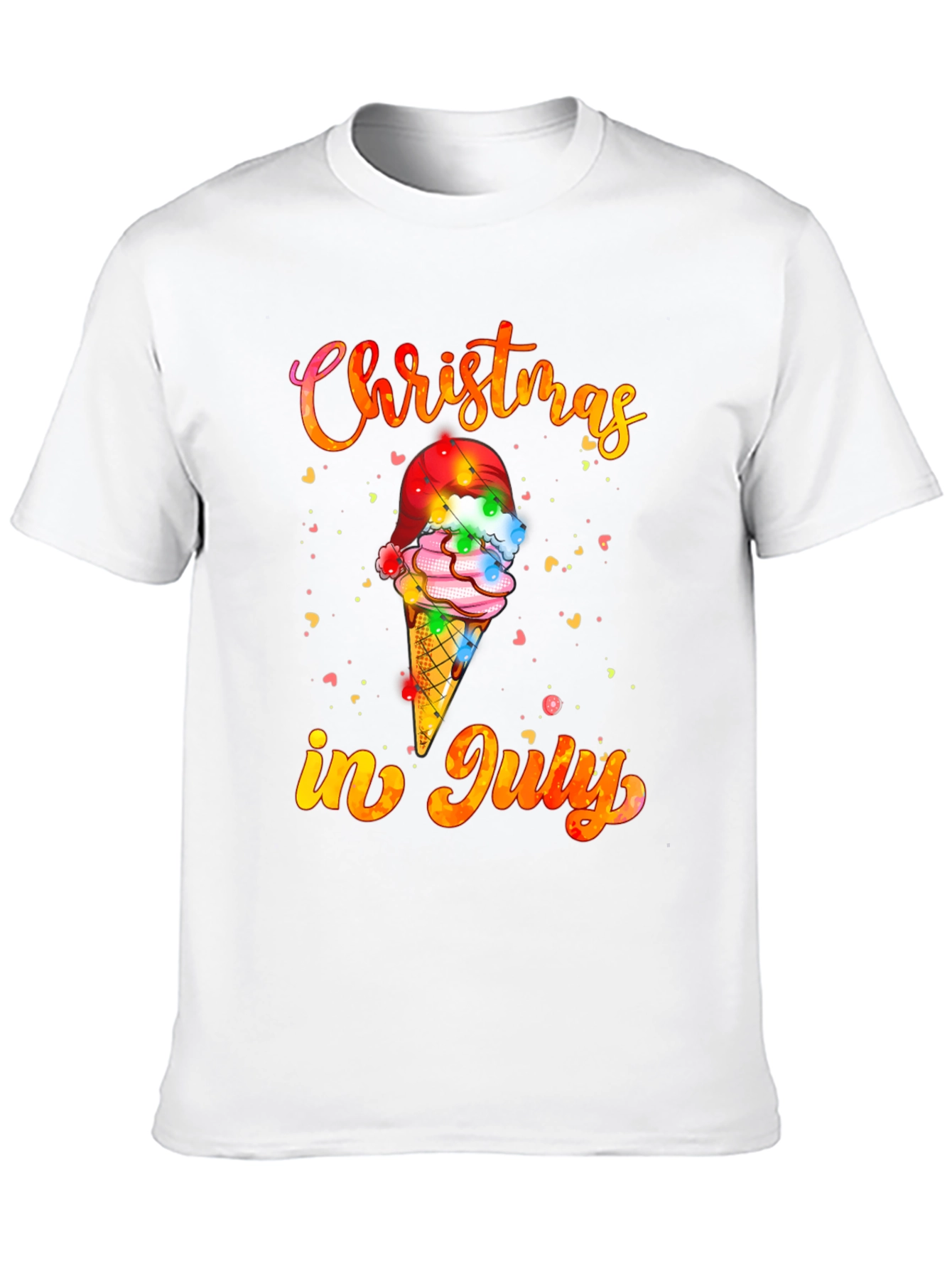Christmas in July T-Shirt Ice Cream Santa Hat