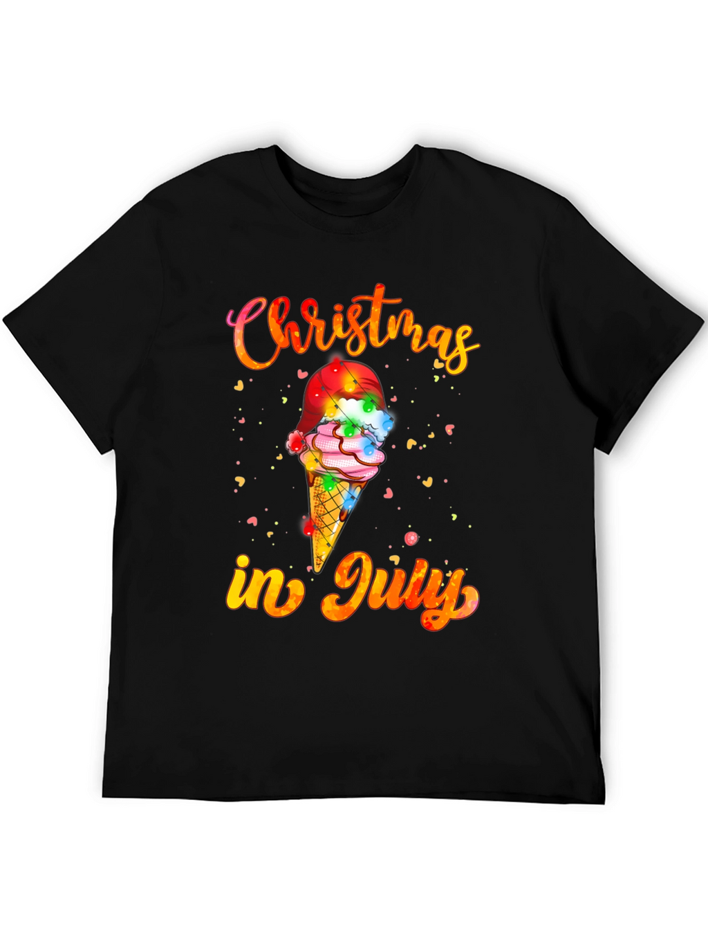 Christmas in July T-Shirt Ice Cream Santa Hat
