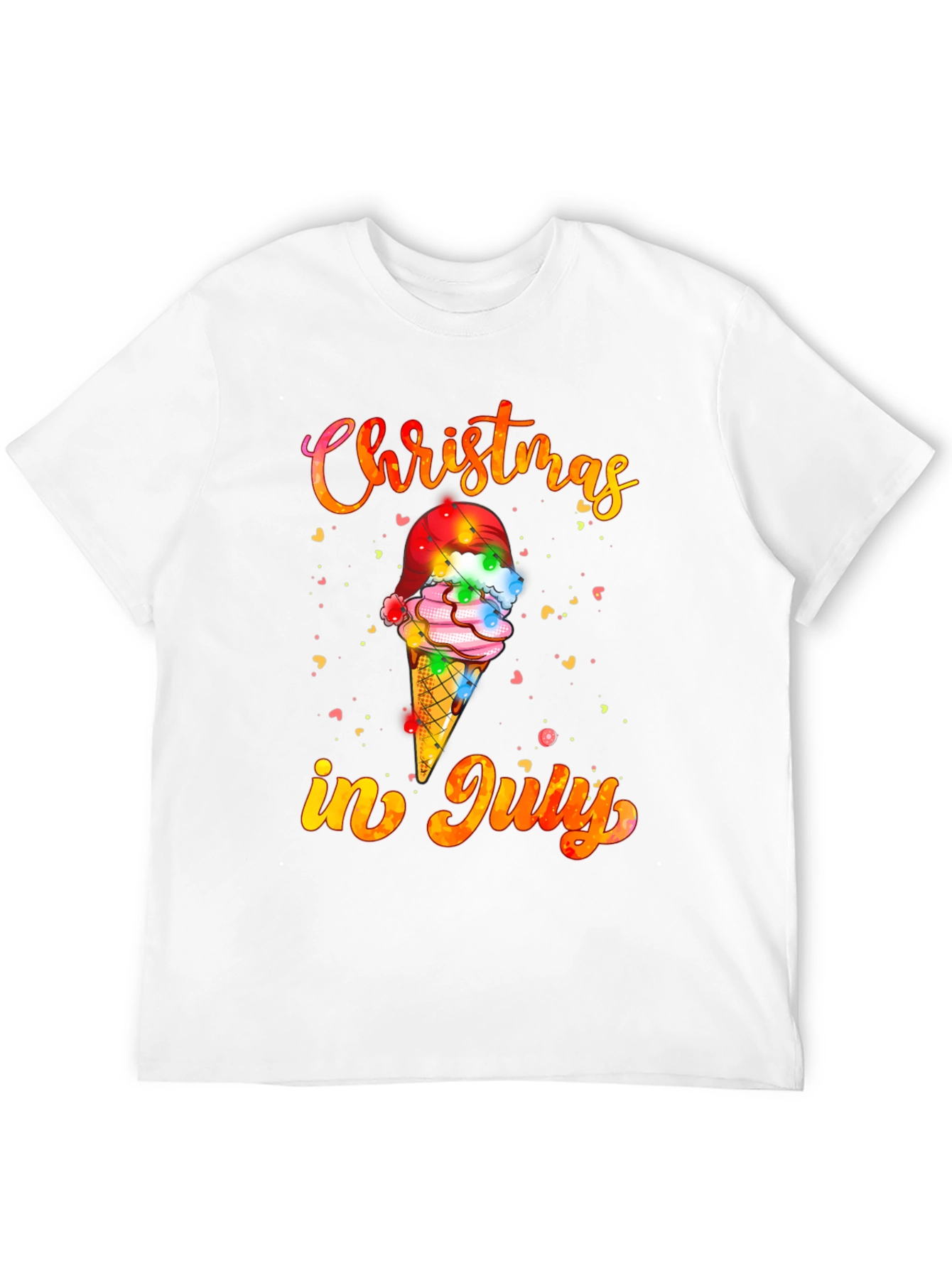 Christmas in July T-Shirt Ice Cream Santa Hat