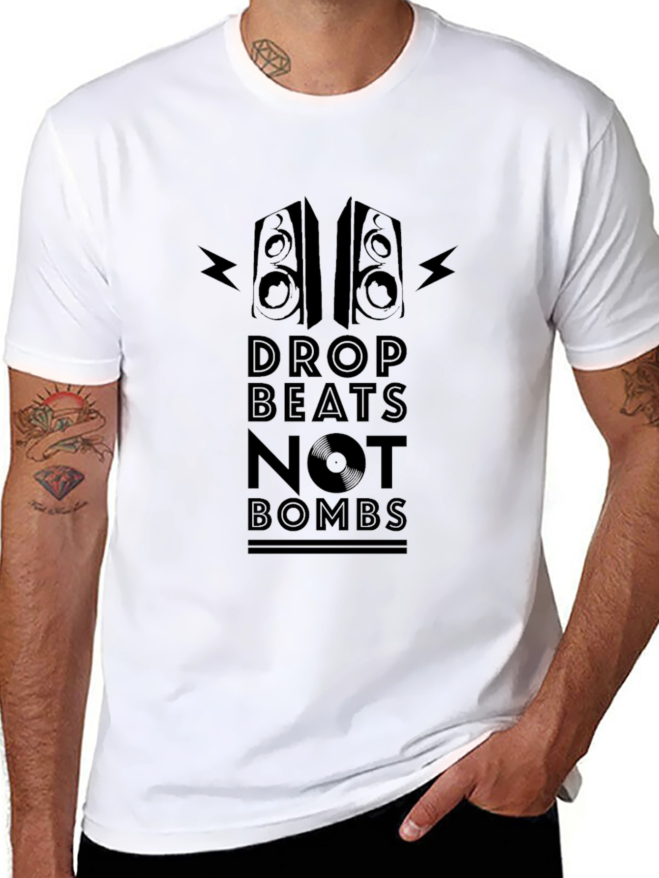Drop Beats Not Bombs T-Shirt - Music Lover Tee