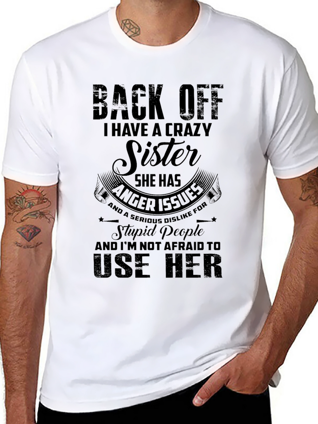 Crazy Sister Mens Tee - Back Off T-Shirt