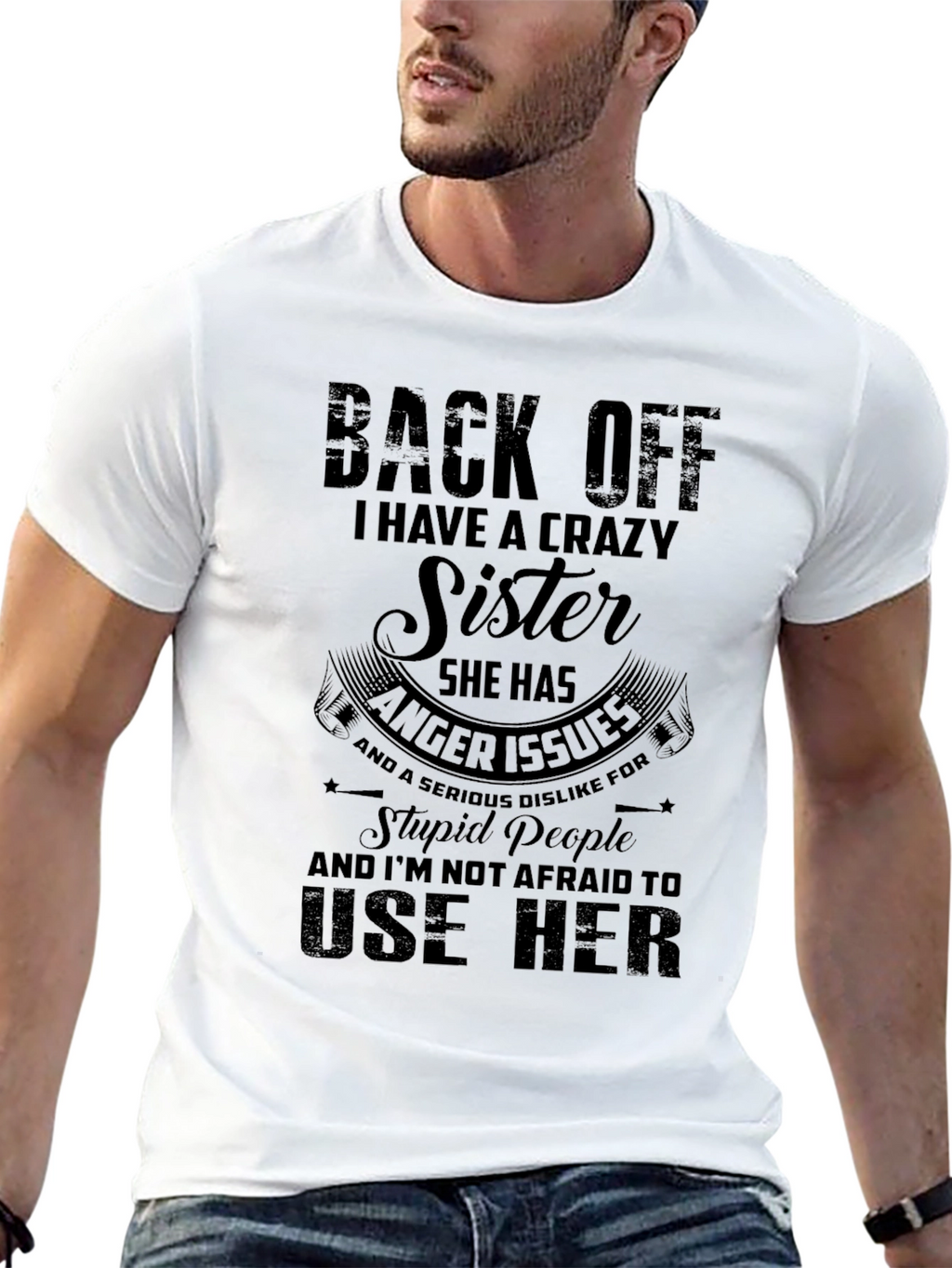Crazy Sister Mens Tee - Back Off T-Shirt