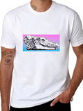 Cool Crocodile Graphic Tee - Black Cotton Blend
