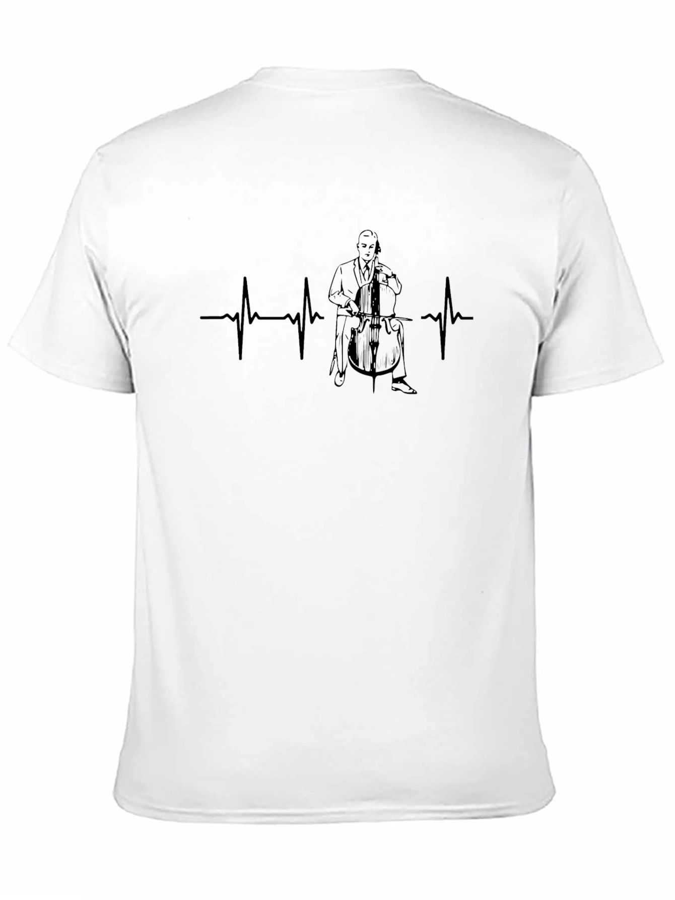 Cello Heartbeat T-Shirt - Musician ECG Tee