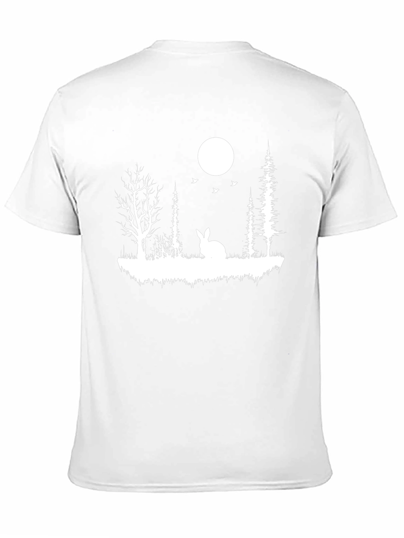 Rabbit in Woods Black T-Shirt