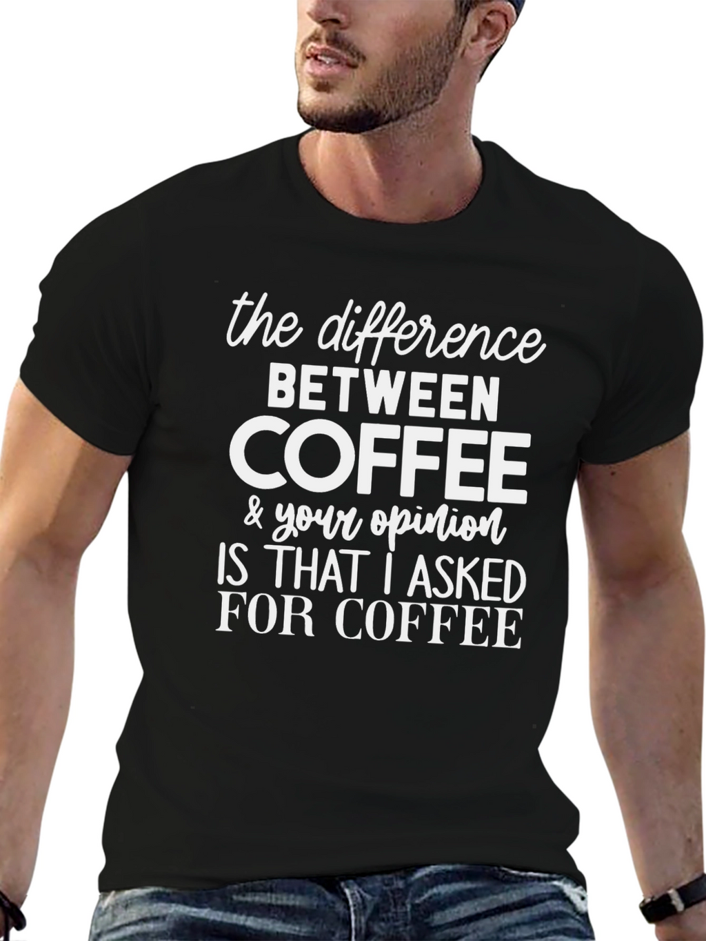 Coffee vs Opinion Graphic Tee - Sarcastic T-Shirt