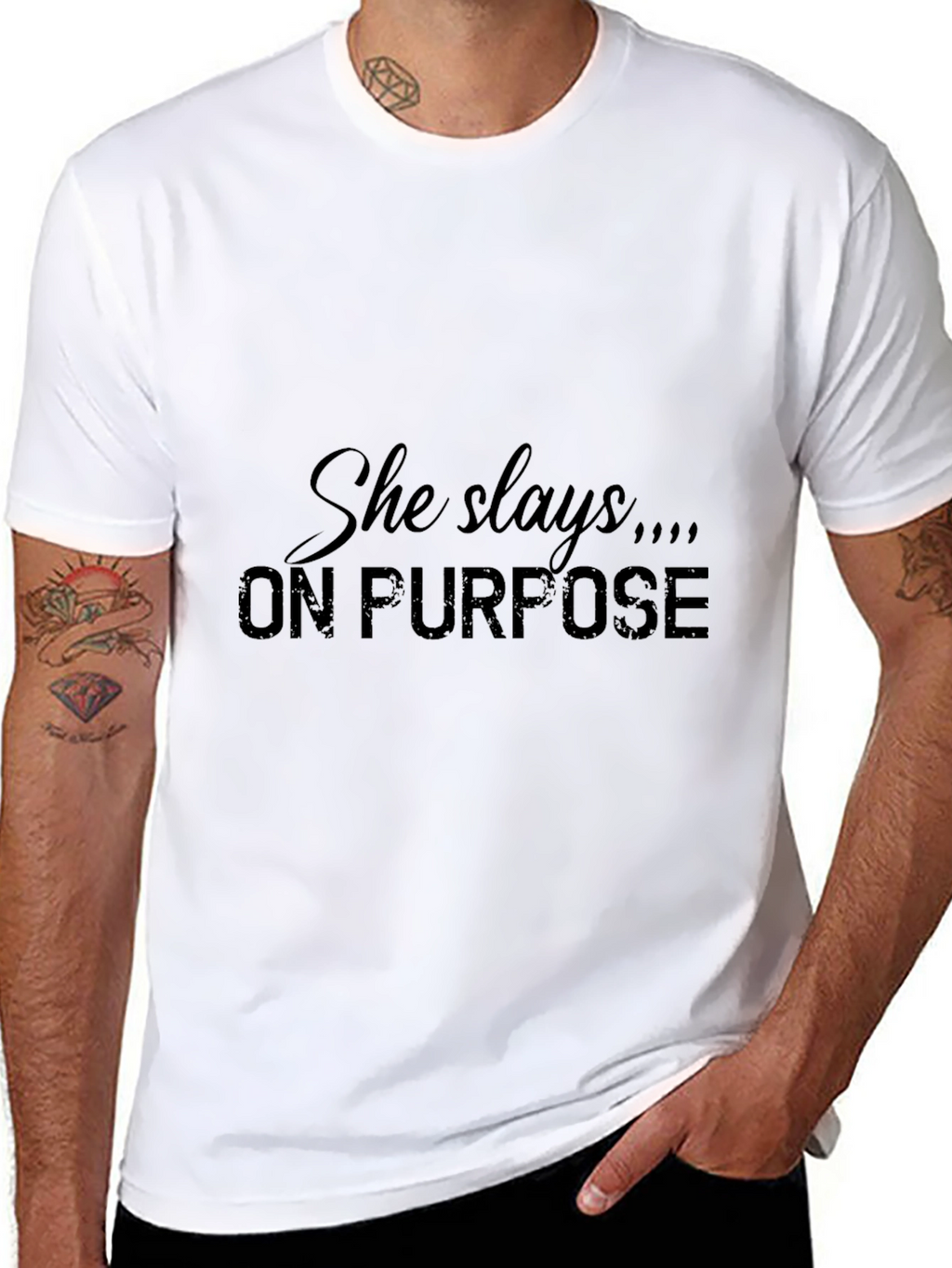 She Slays On Purpose Black T-Shirt