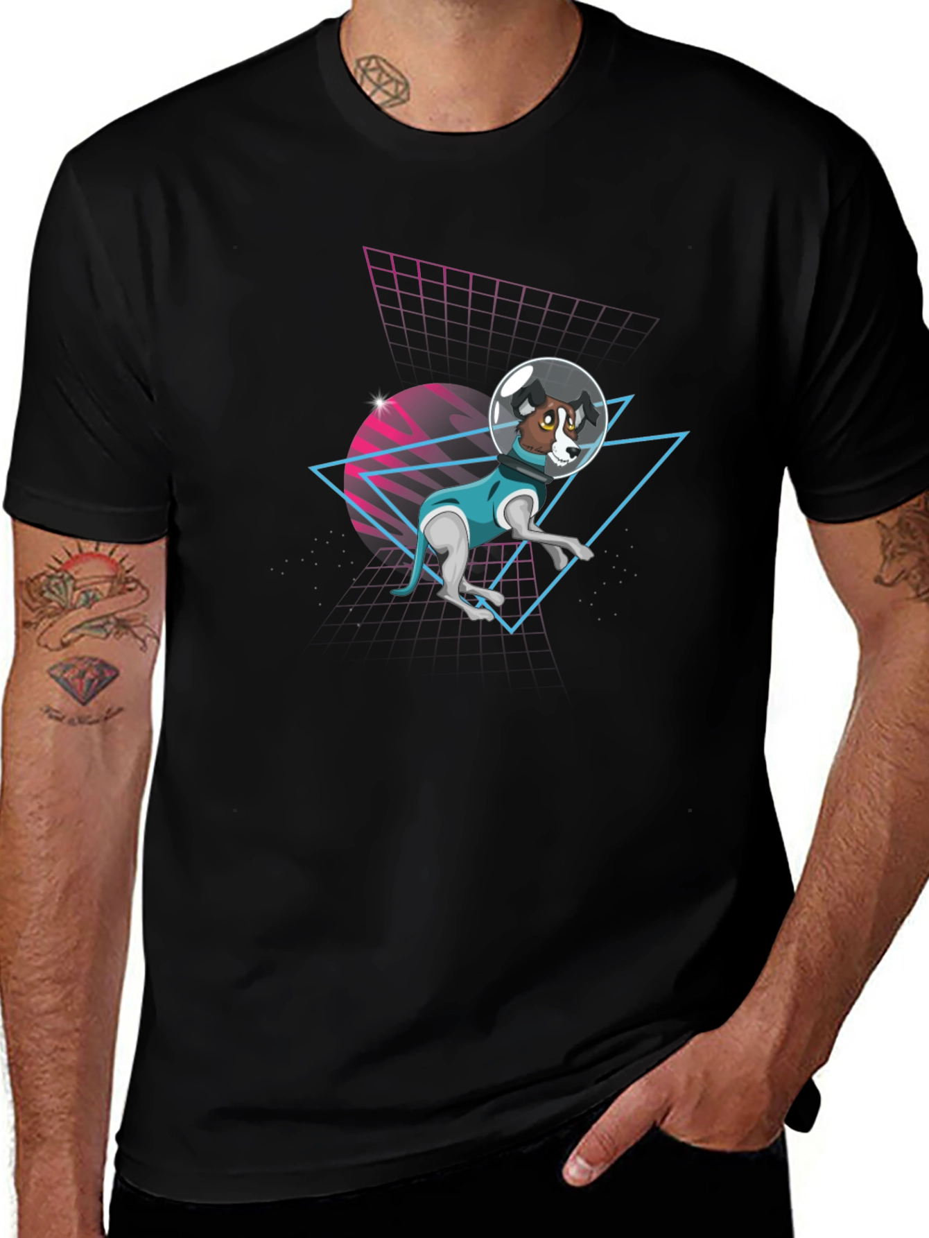 Retro Dog Astronaut T-Shirt