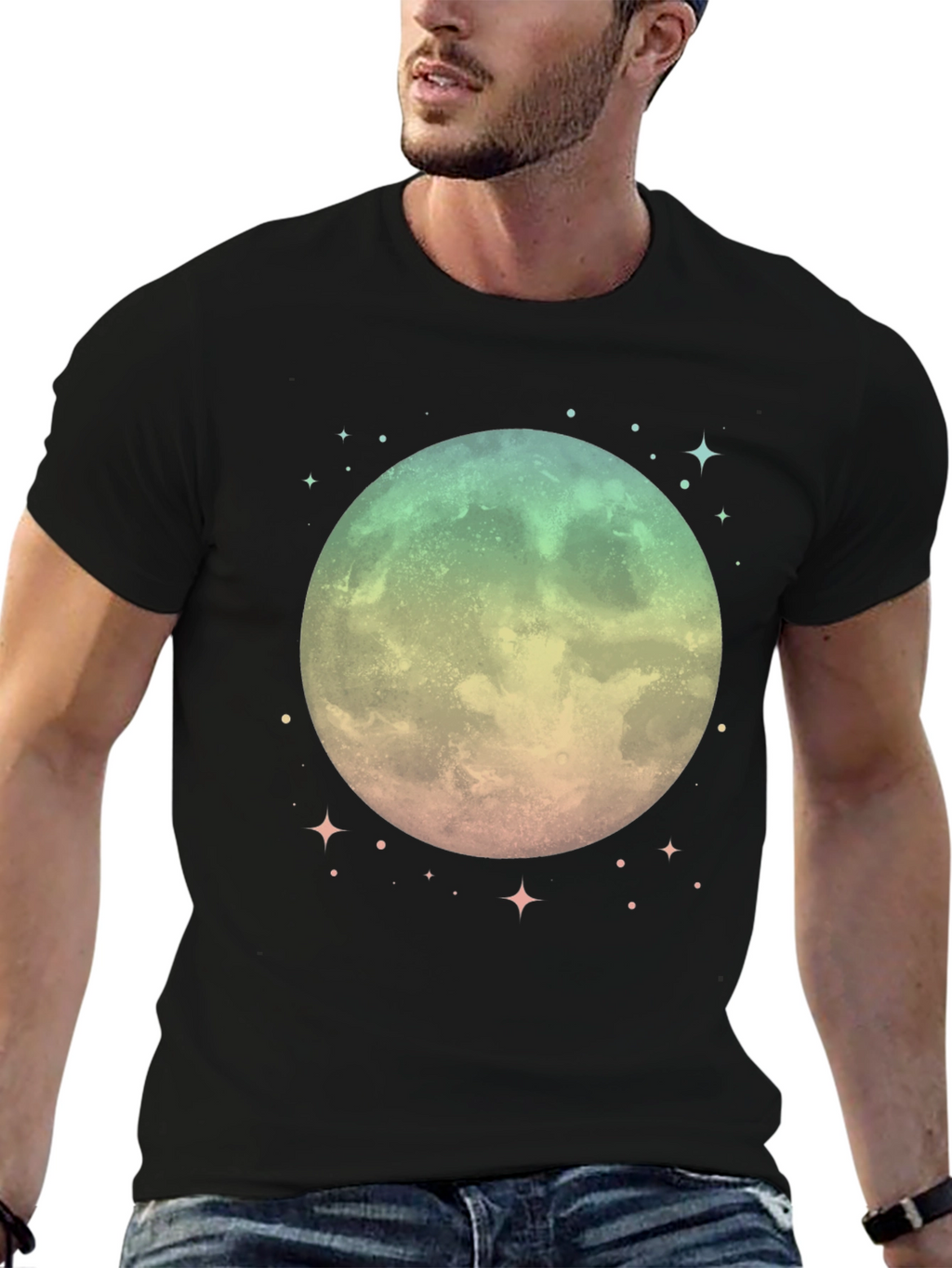 Mystic Moon Graphic Tee - Unisex Black T-Shirt