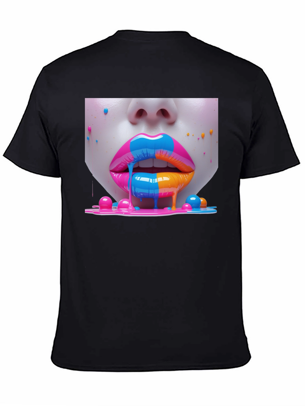 Vibrant Lips Graphic Tee - Unisex Black T-Shirt