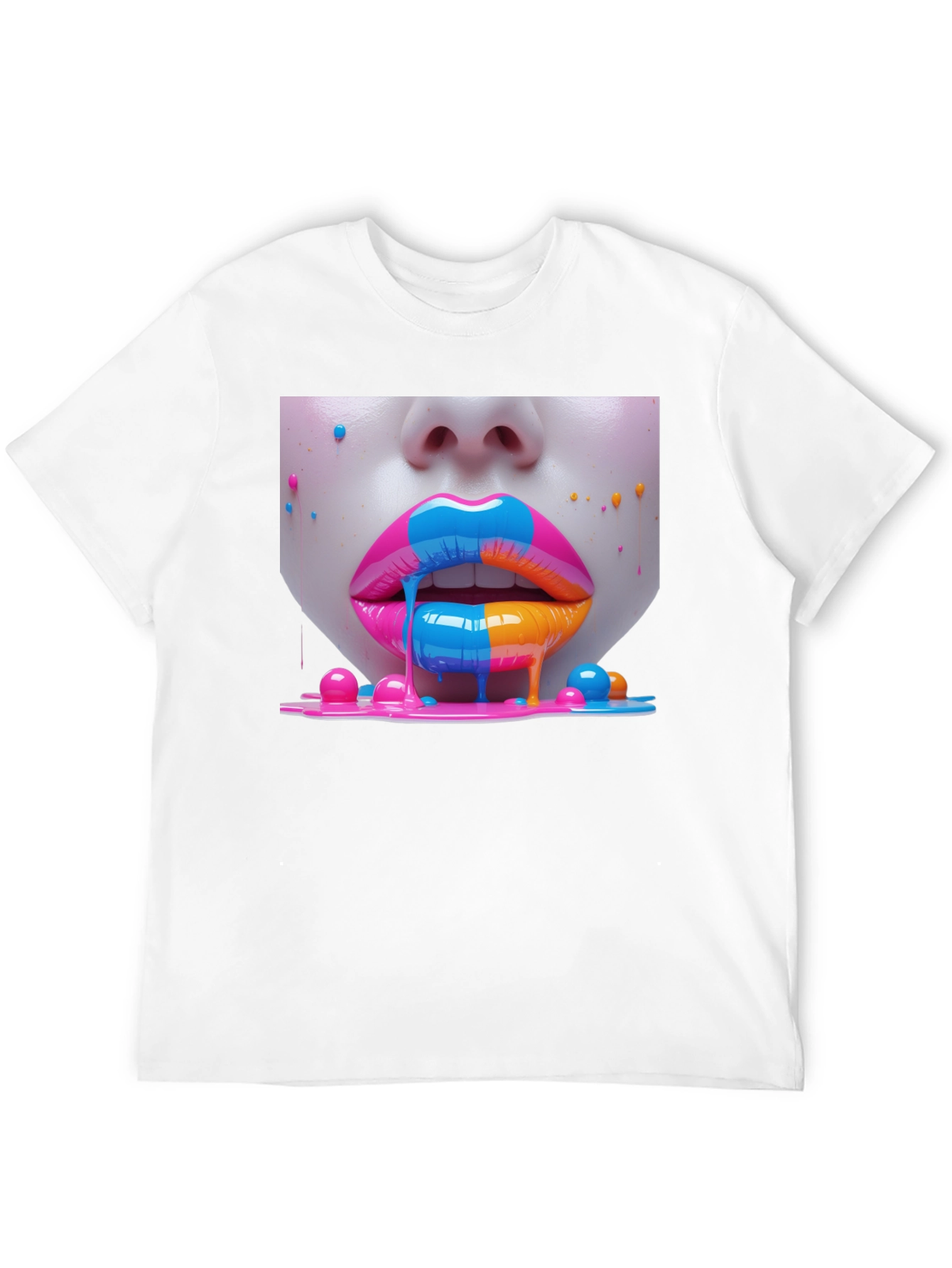 Vibrant Lips Graphic Tee - Unisex Black T-Shirt