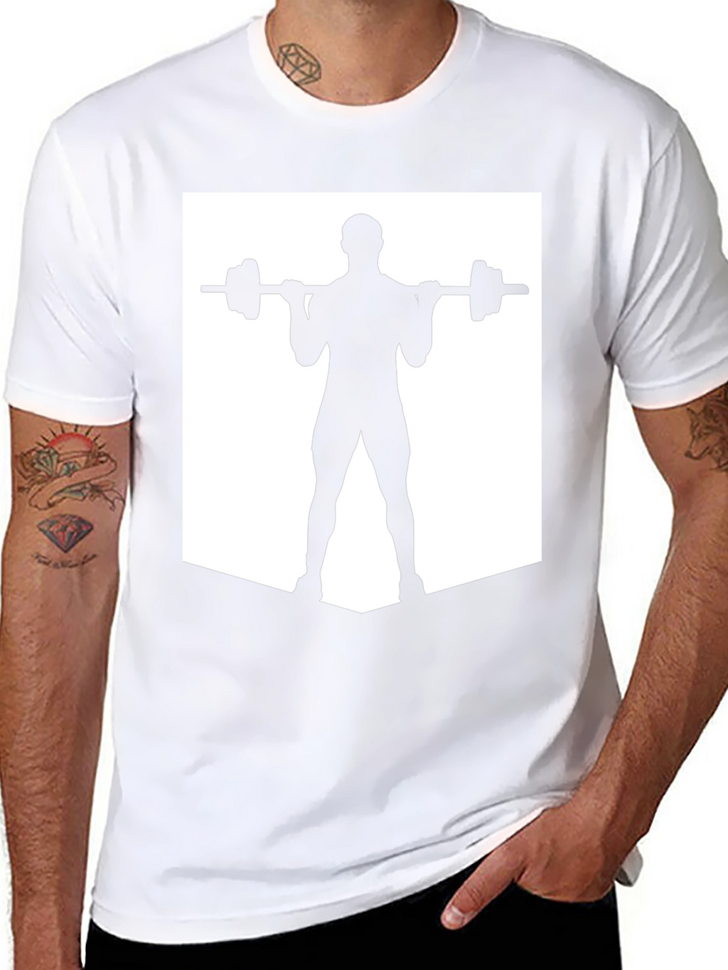 Weightlifting Silhouette Tee - Black Gym Shirt
