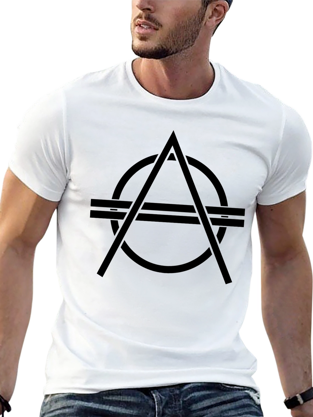 Abstract Symbol Black Graphic T-Shirt