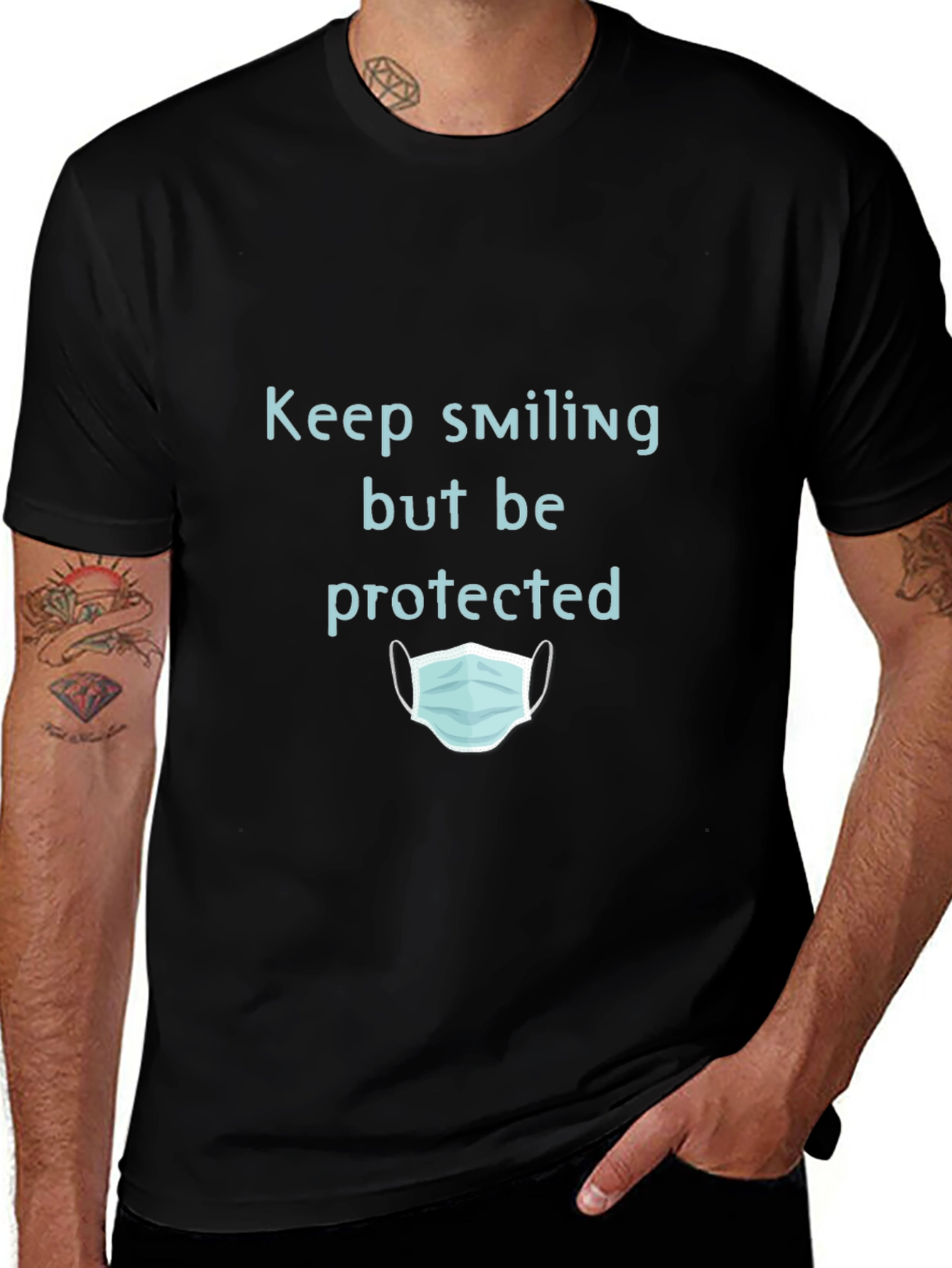 Keep Smiling But Be Protected Graphic T-Shirt