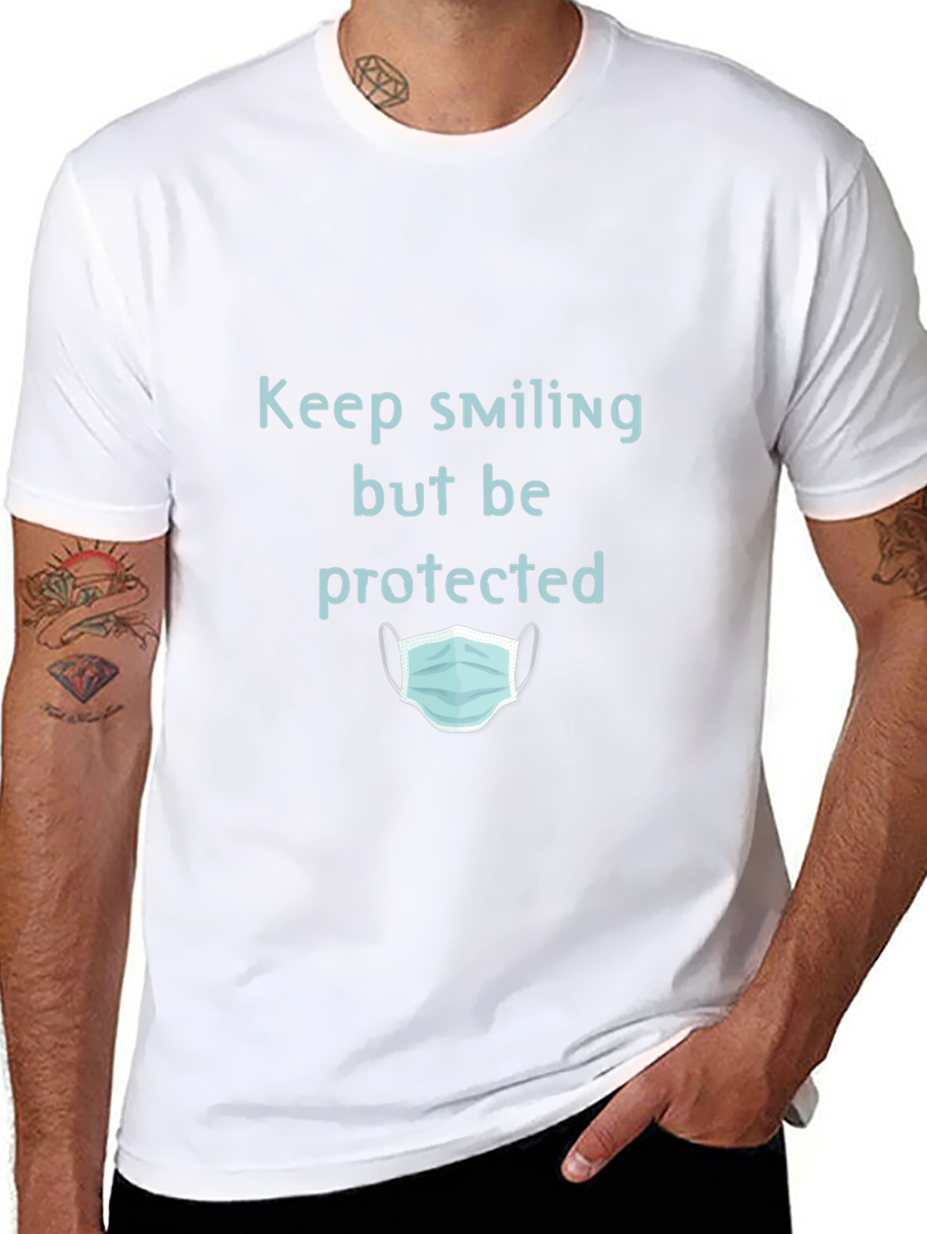 Keep Smiling But Be Protected Graphic T-Shirt