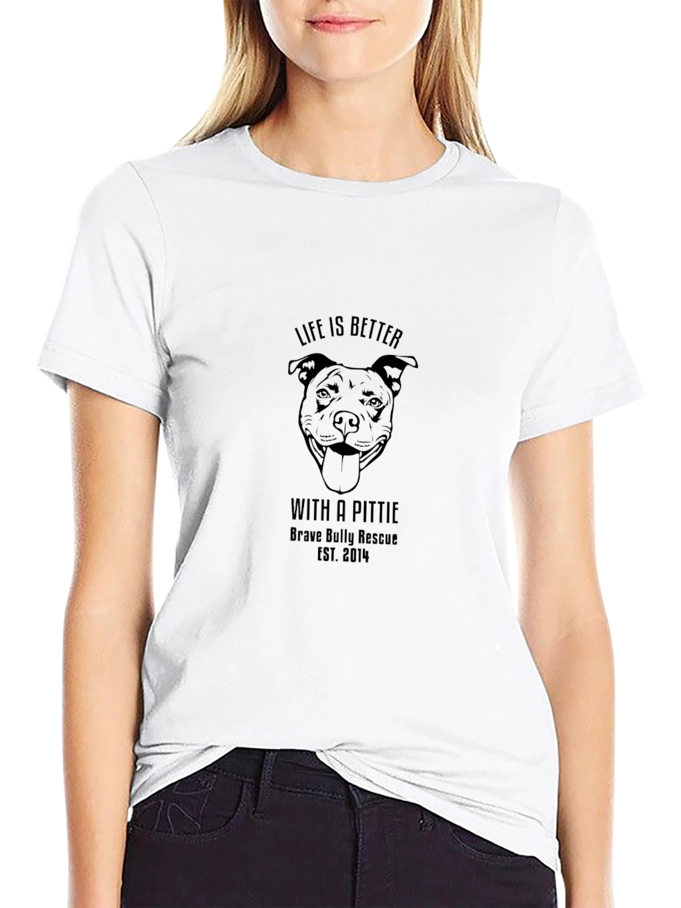 Life is Better with a Pittie Black T-Shirt