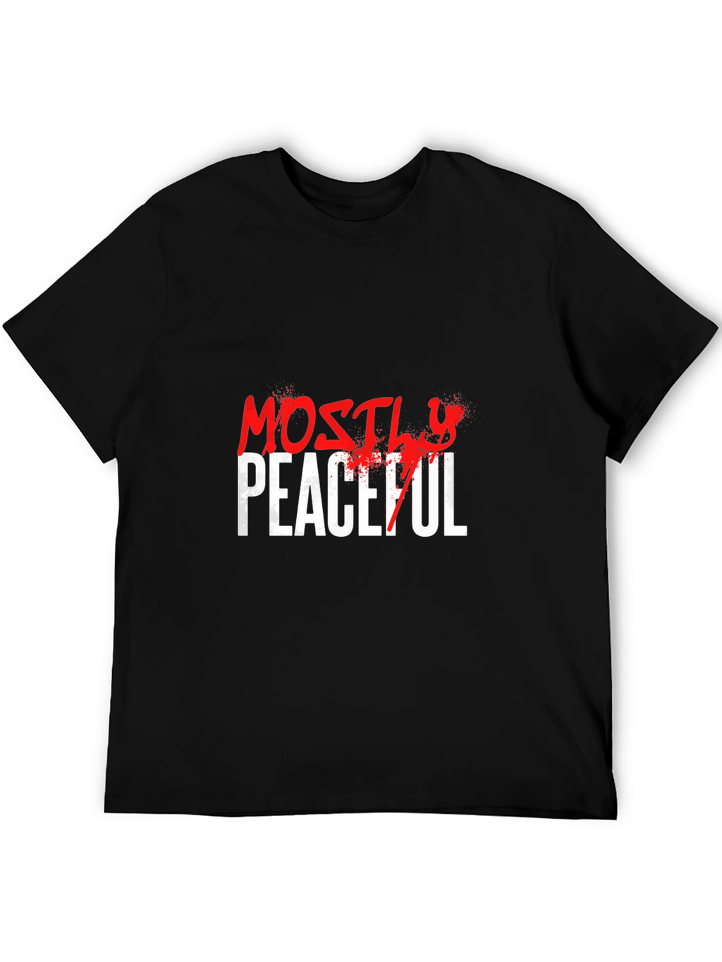 Mostly Peaceful Graphic T-Shirt - Black Casual Tee
